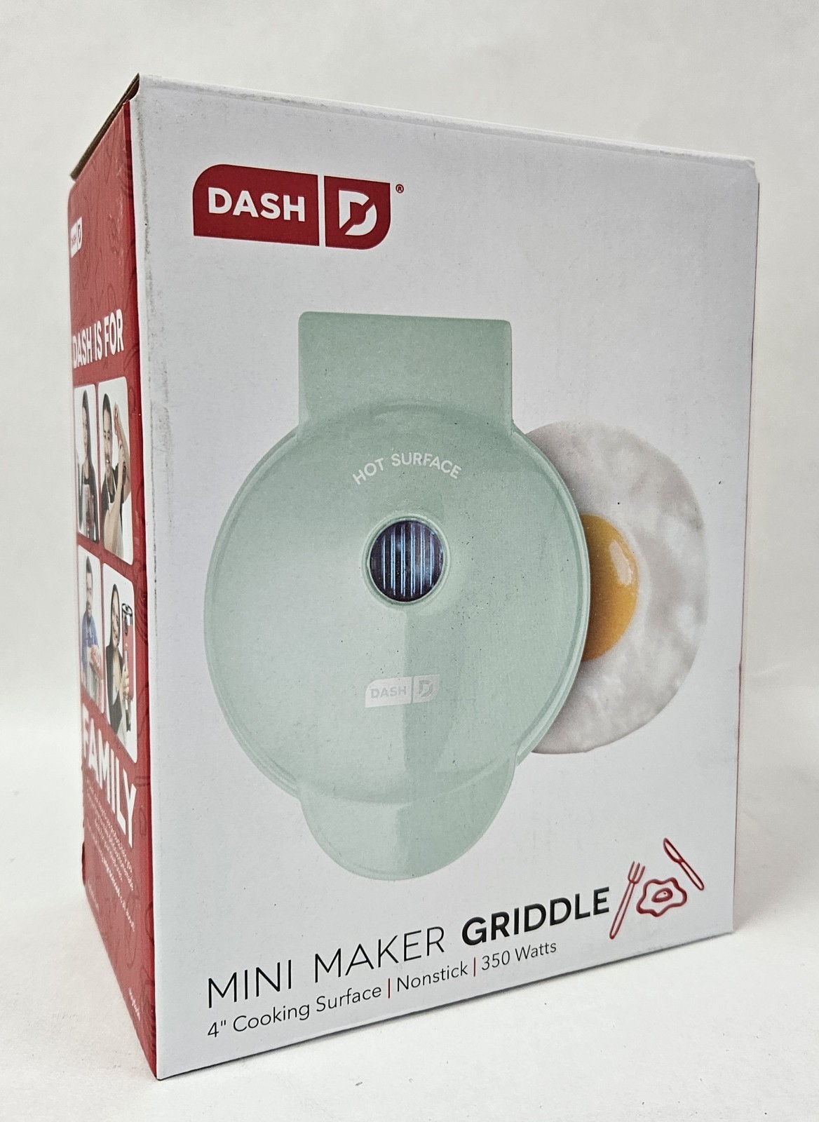 Dash 4” Mini Maker Electric Round Griddle Aqua Color 350W Nonstick New in Box