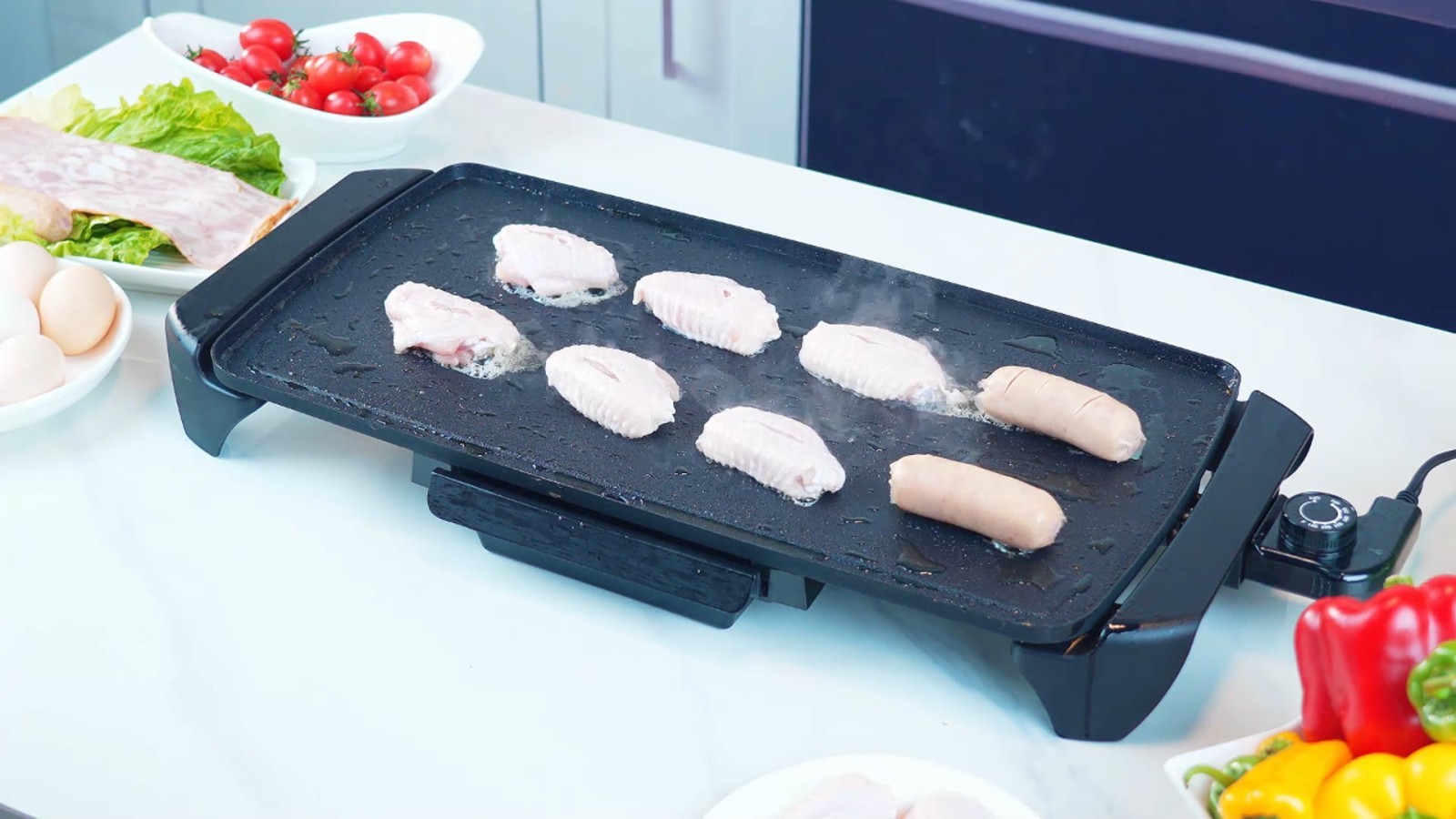 Mainstays Electric Griddle 10.5×20 Nonstick 1500W Temperature Control