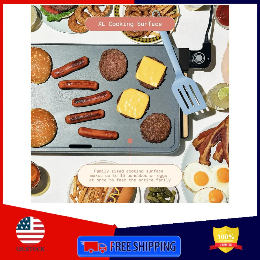 Beautiful 12 x 22 XL Electric Griddle Nonstick Ceramic Surface Rose Gold