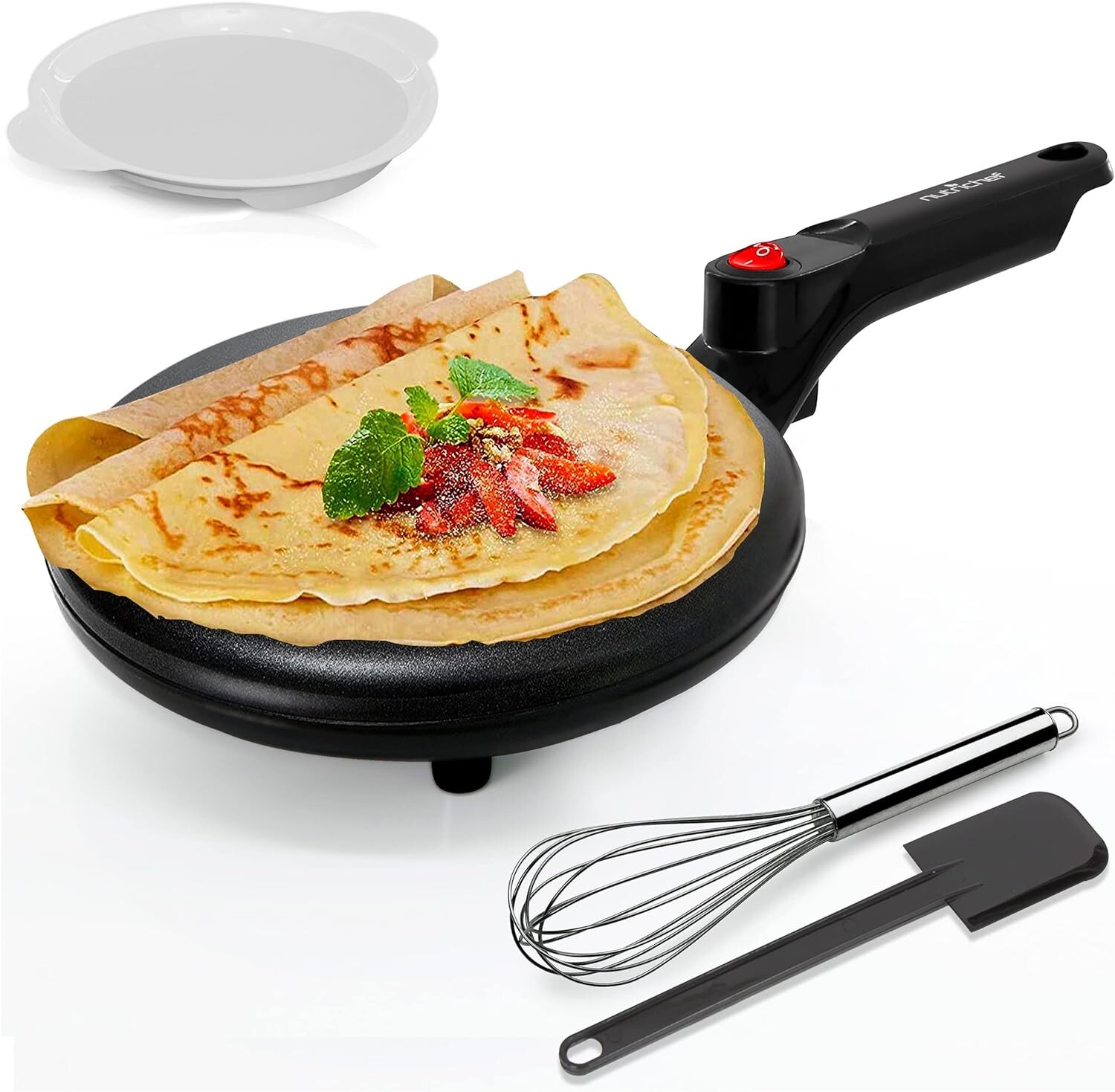 Nutrichef Crepe Maker Nonstick Cooktop – 8-inch Cook Area
