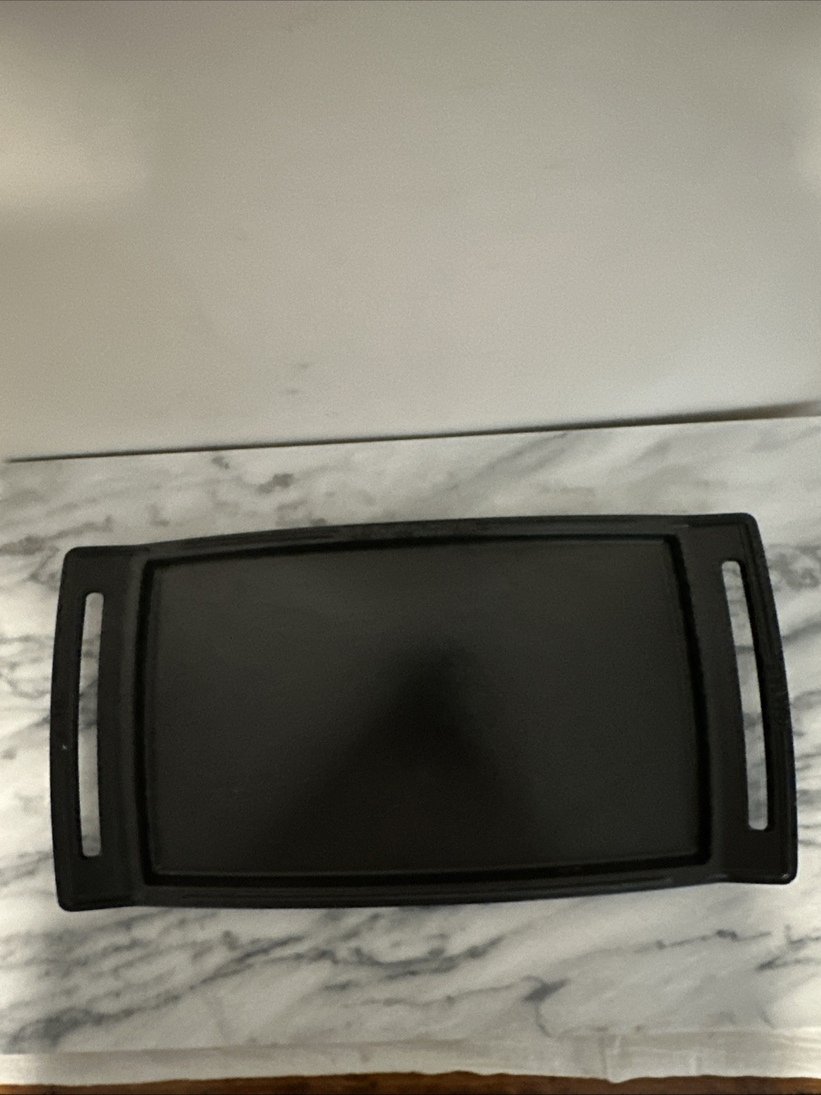 Staub “La Plancha “Stove Top Cast Iron Flat Griddle With Side Handles Black Exc!