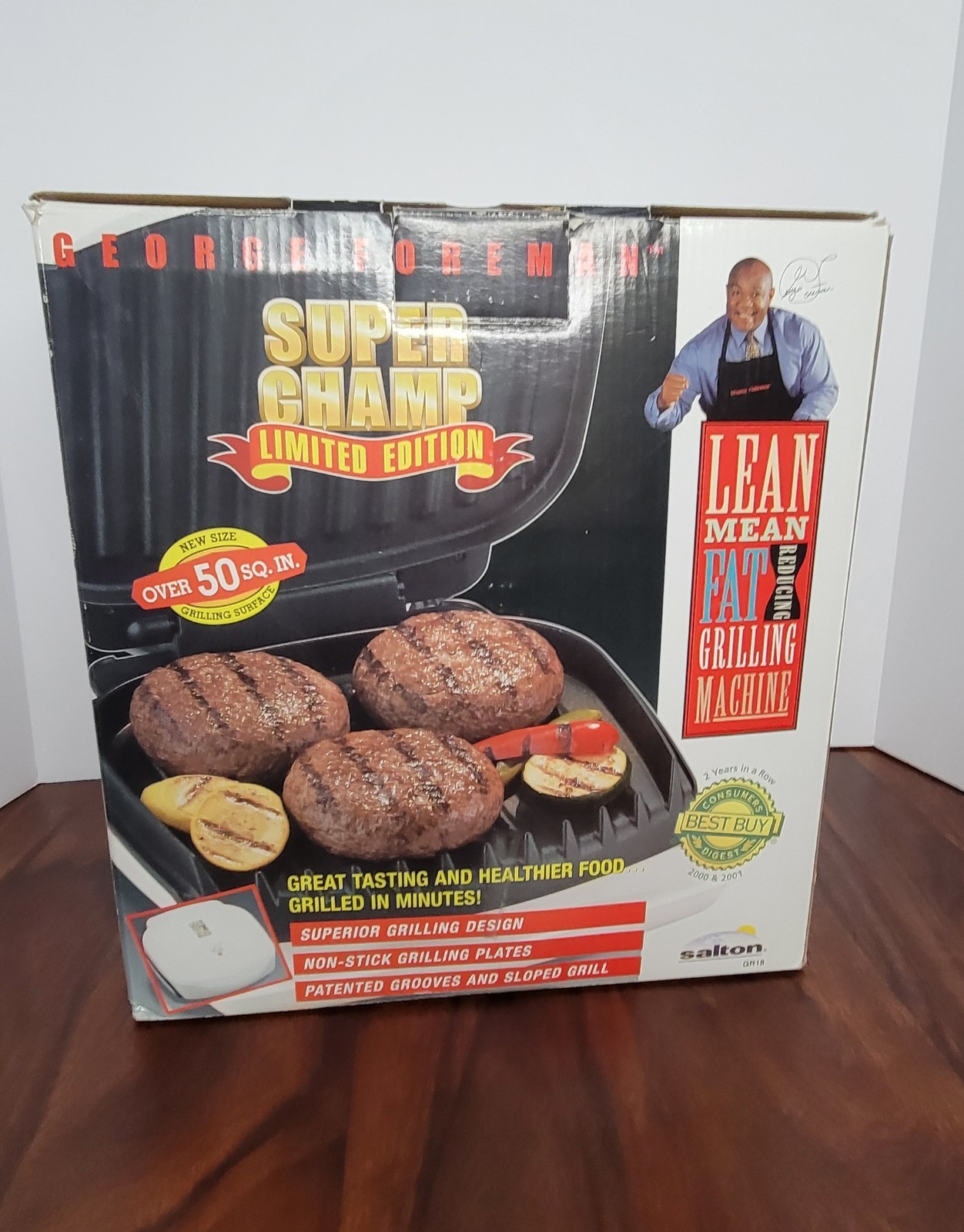 George Foreman Super Champ Limited Edition Grill with Bun Warmer – BEST PRICE!
