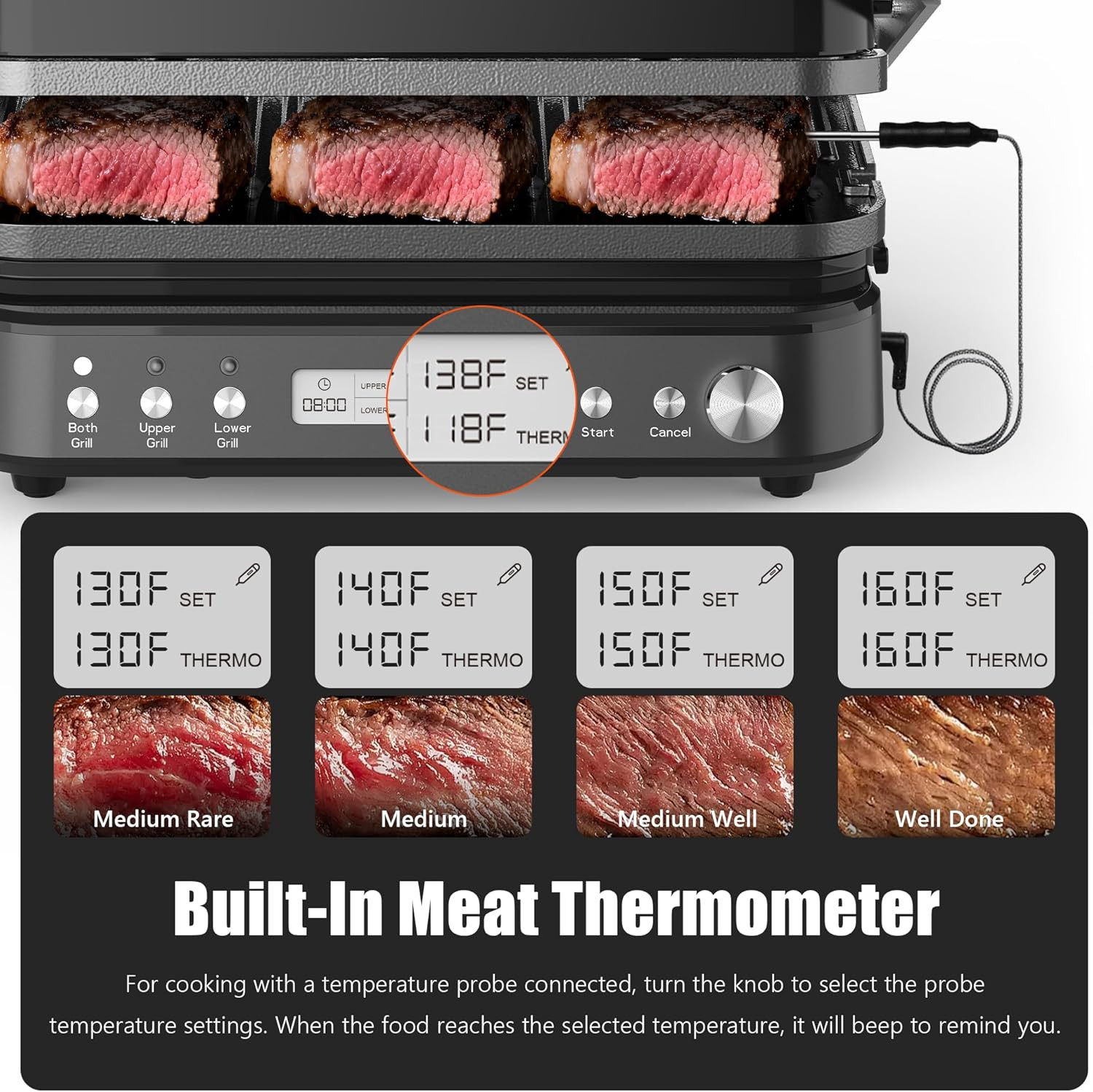 CATTLEMAN 6-in-1 Panini Grill & Waffle Maker with Removable Nonstick Plates