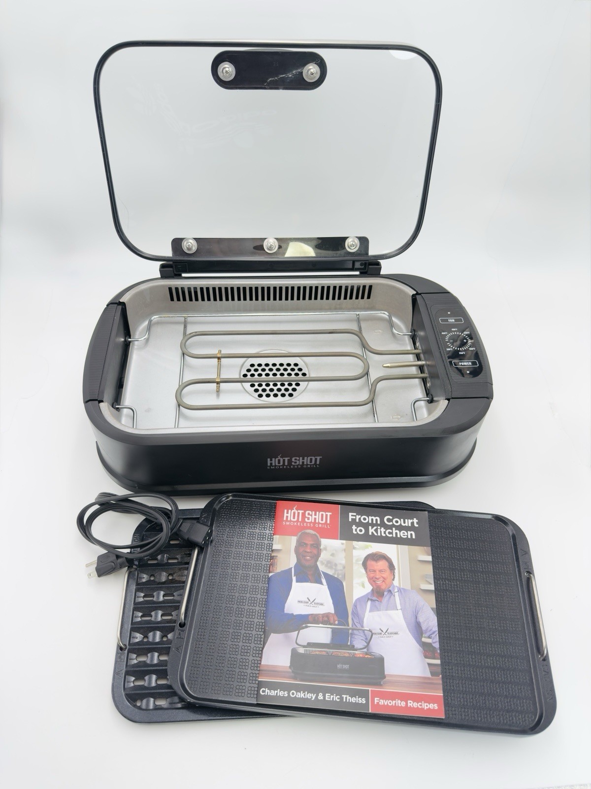 Hotshot Smokeless Indoor Grill Portable 2 Removable Grill Plates 1500W Camping
