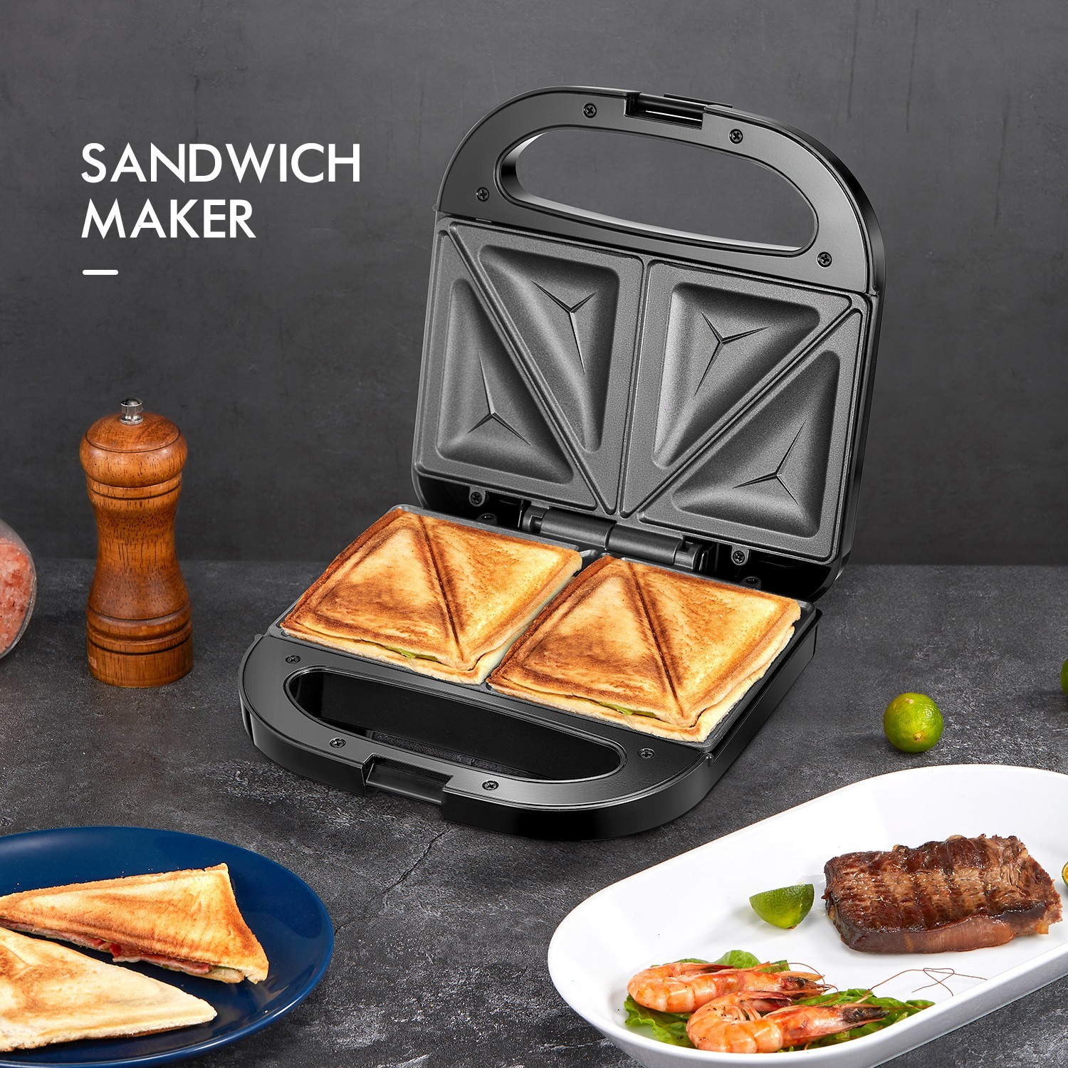 Panini Press Sandwich Maker, Nonstick, Easy Clean, for Grilled Cheese, Breakfast