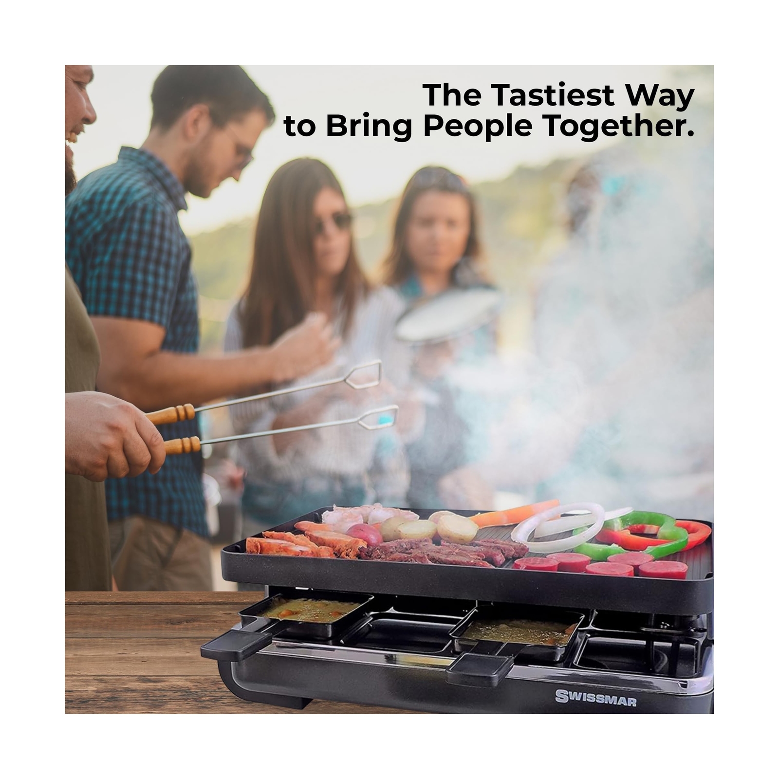 Swissmar Classic 8-Person Raclette Party Grill with Reversible Cast Aluminum …