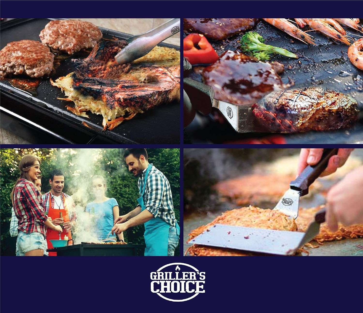 Griller’S Choice Professional Stainless Steel Griddle Accessories, Flat Top Gril