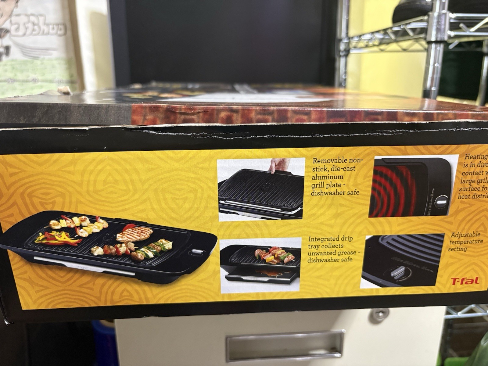 NIB T-fal Emeril 1800 Watt Die Cast Aluminum Gourmet Electric Grill