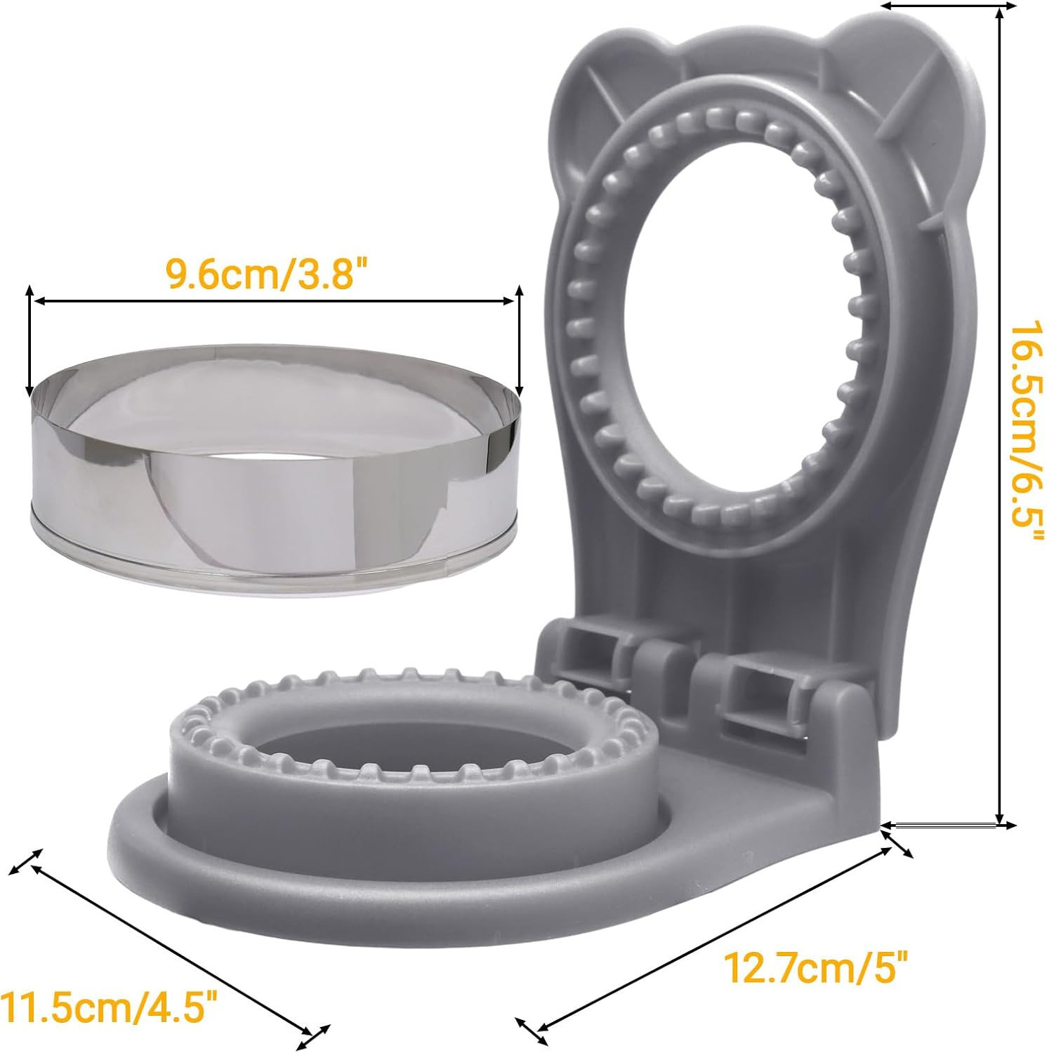 1 Pack Uncrustable Sandwich Maker, Circle Shape Sandwiches Pocket 3.7 Grey