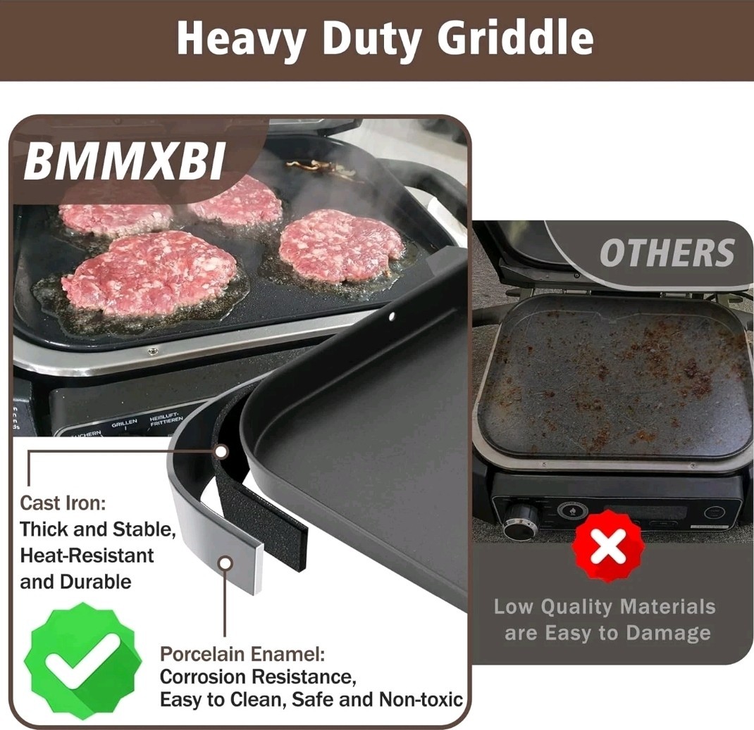 Grill Griddle Plate XSKGRIDLXL Griddle Pan for Ninja Woodfire Pro XL OG800 OG900
