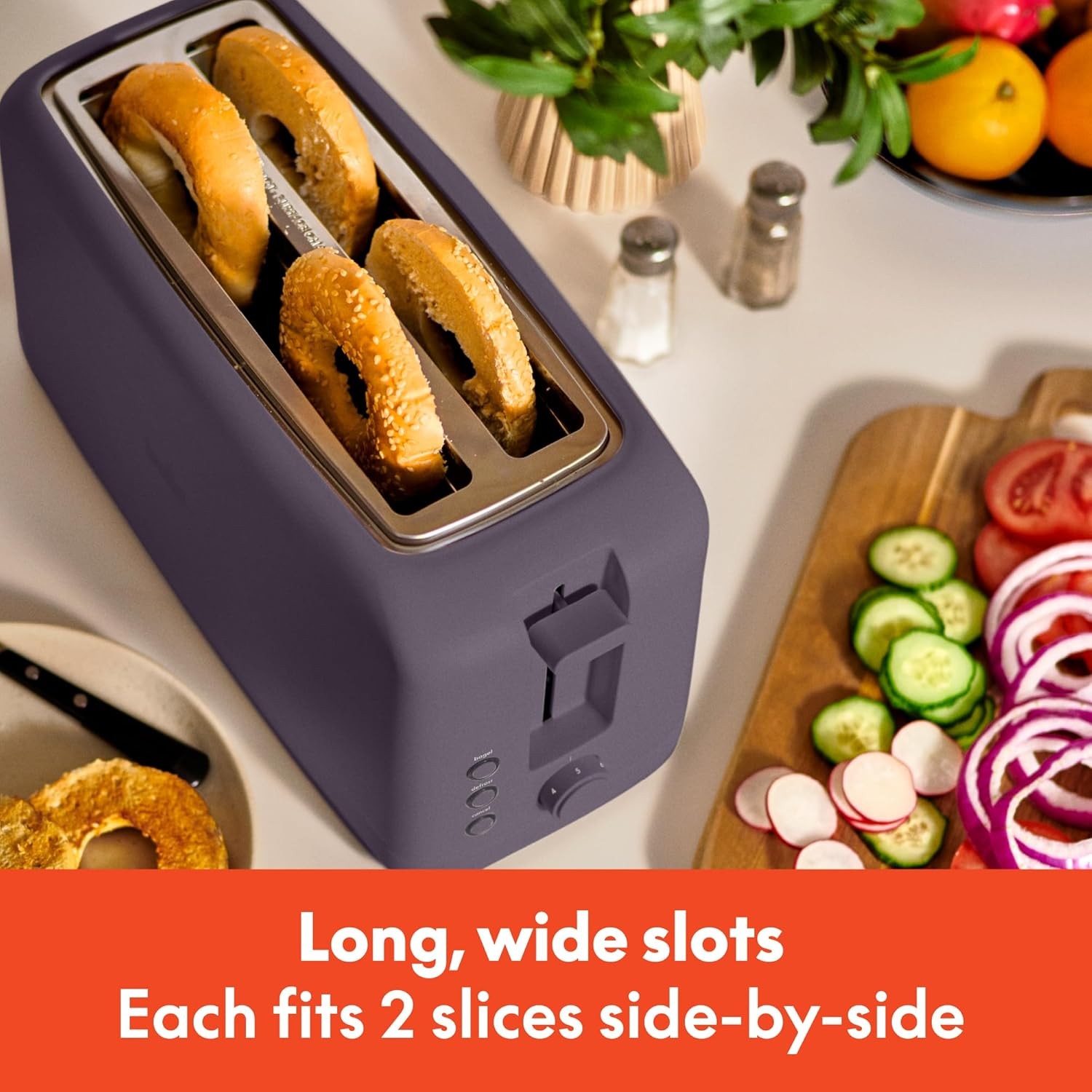 Bella 4 Slice Toaster 4 Slice, Plum
