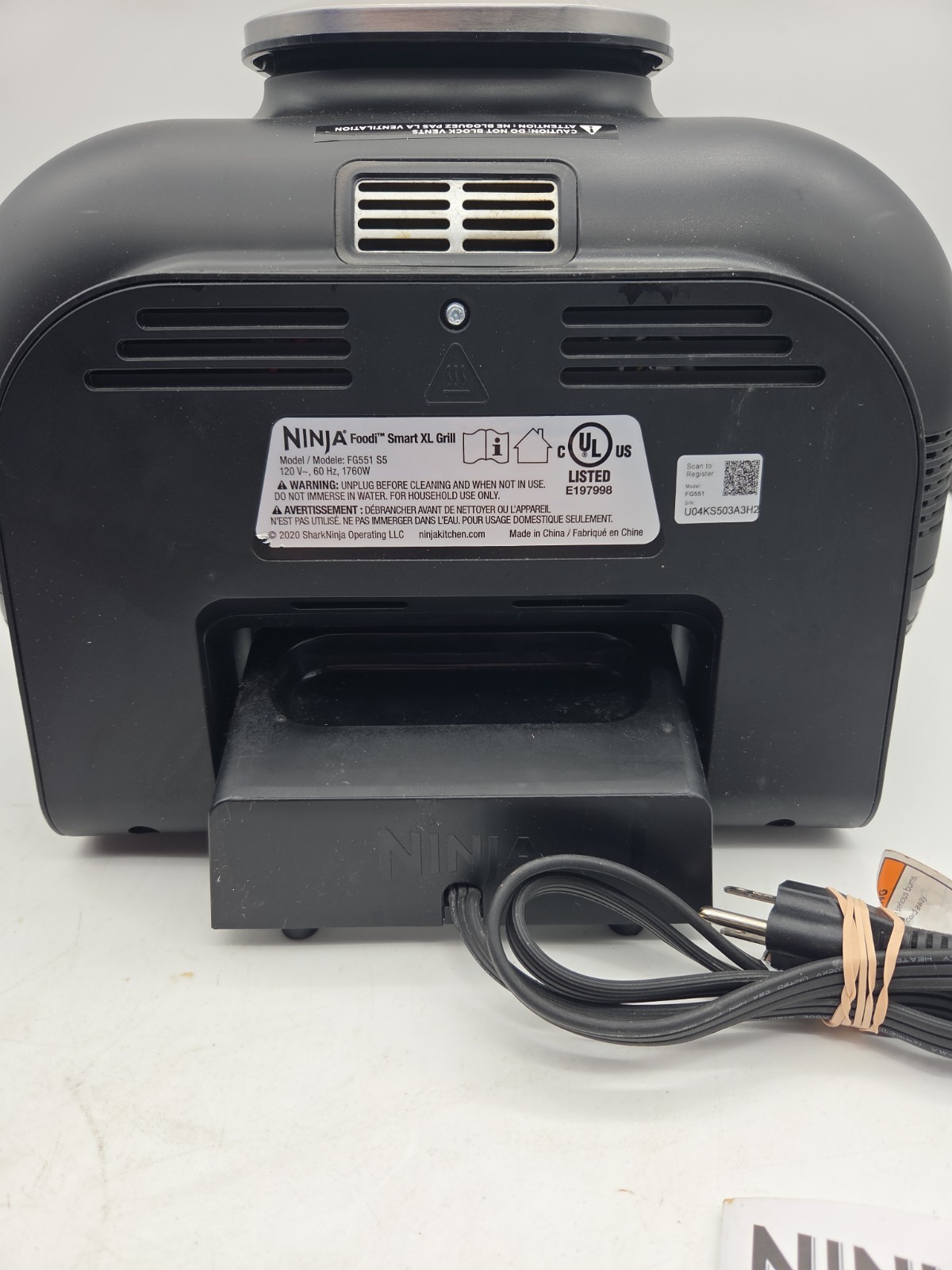 Ninja FG551 Foodi Smart XL 6in1 Indoor Grill with Air Fryer Roast Bake No Probe