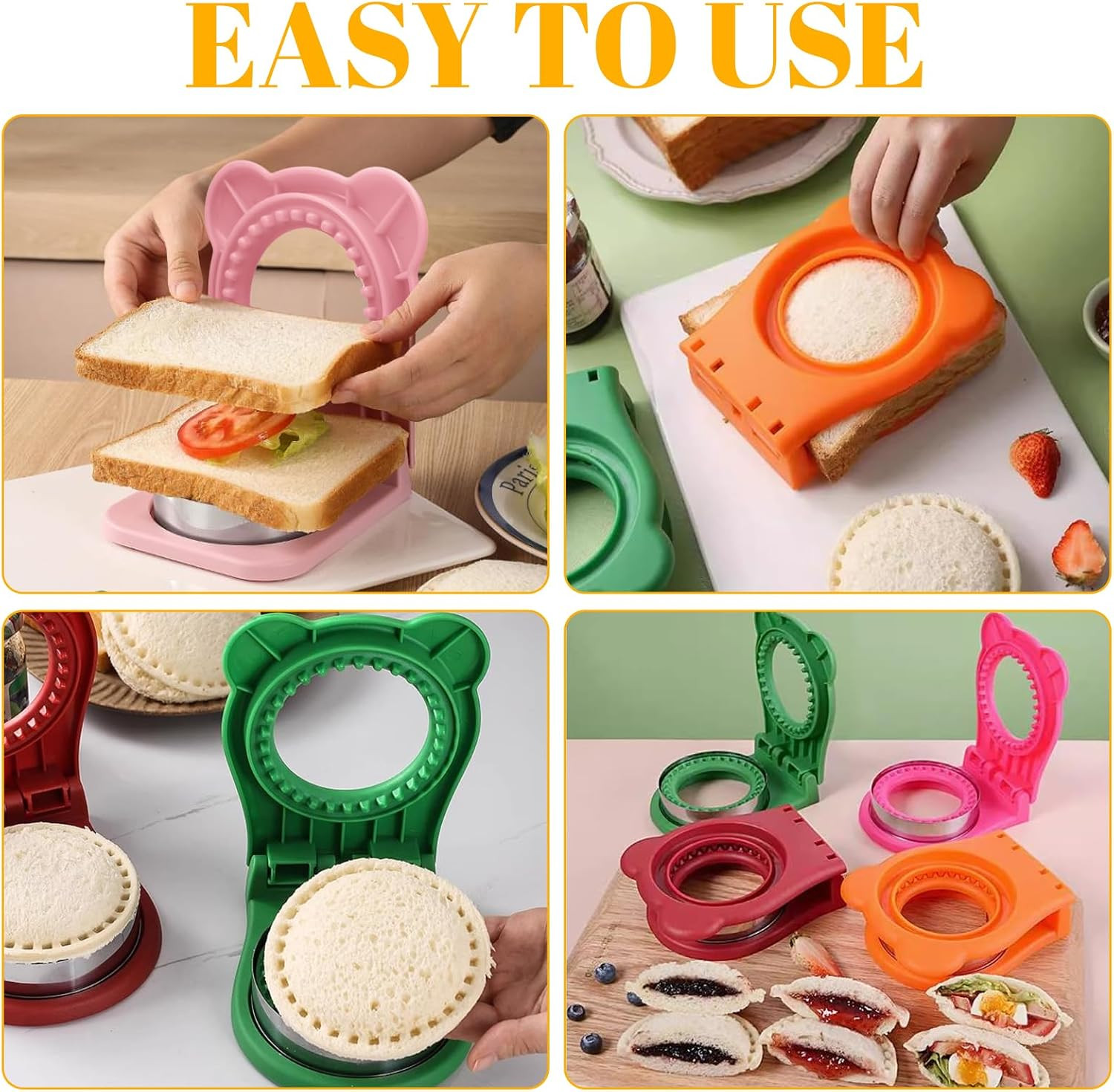 1 Pack Uncrustable Sandwich Maker, Circle Shape Sandwiches Pocket 3.7 Grey