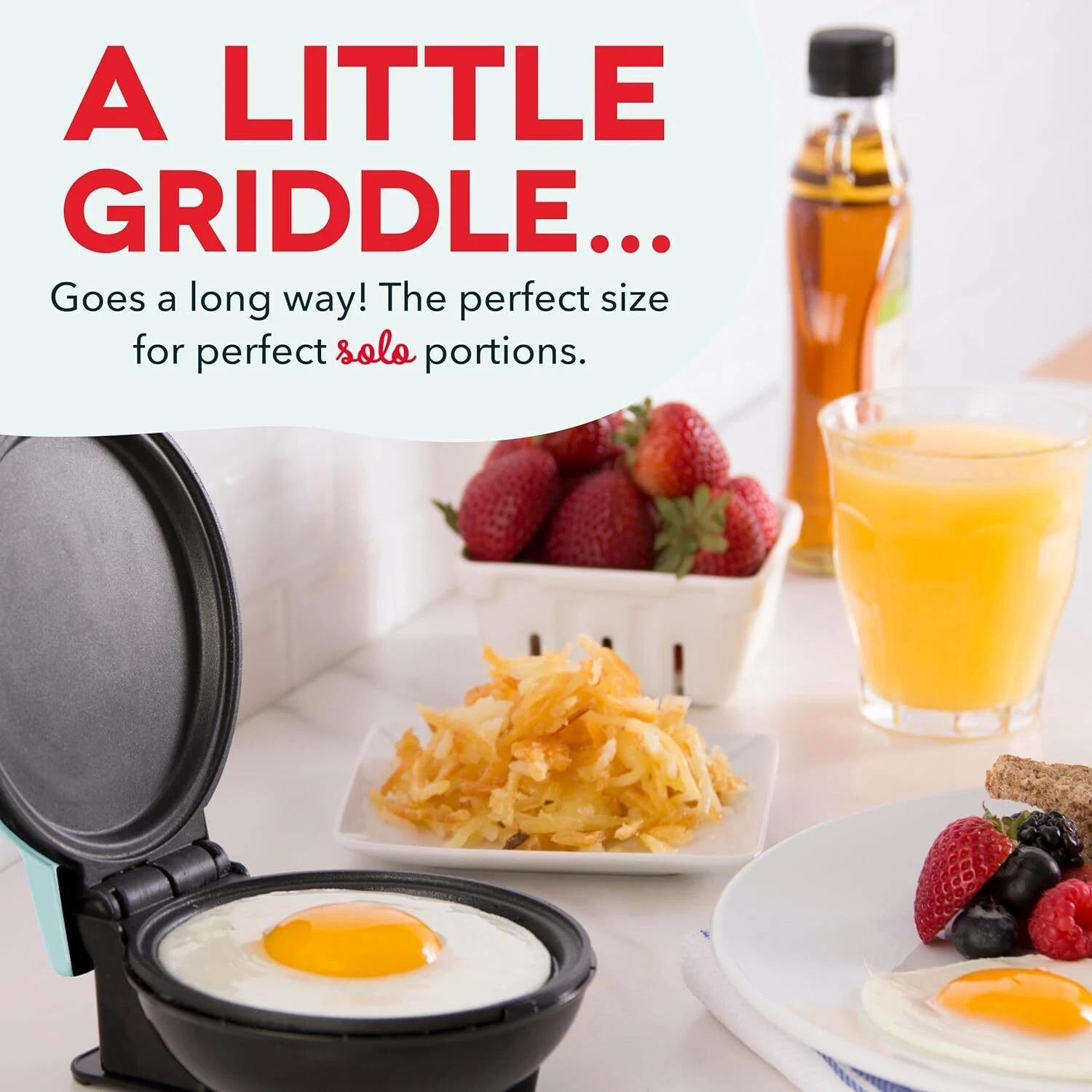 Dash 4” Mini Maker Electric Round Griddle Aqua Color 350W Nonstick New in Box