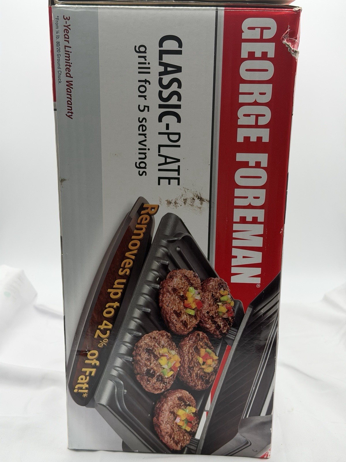 George Foreman GR0080S Variable Temp Grill Open Box Complete Manual & Box