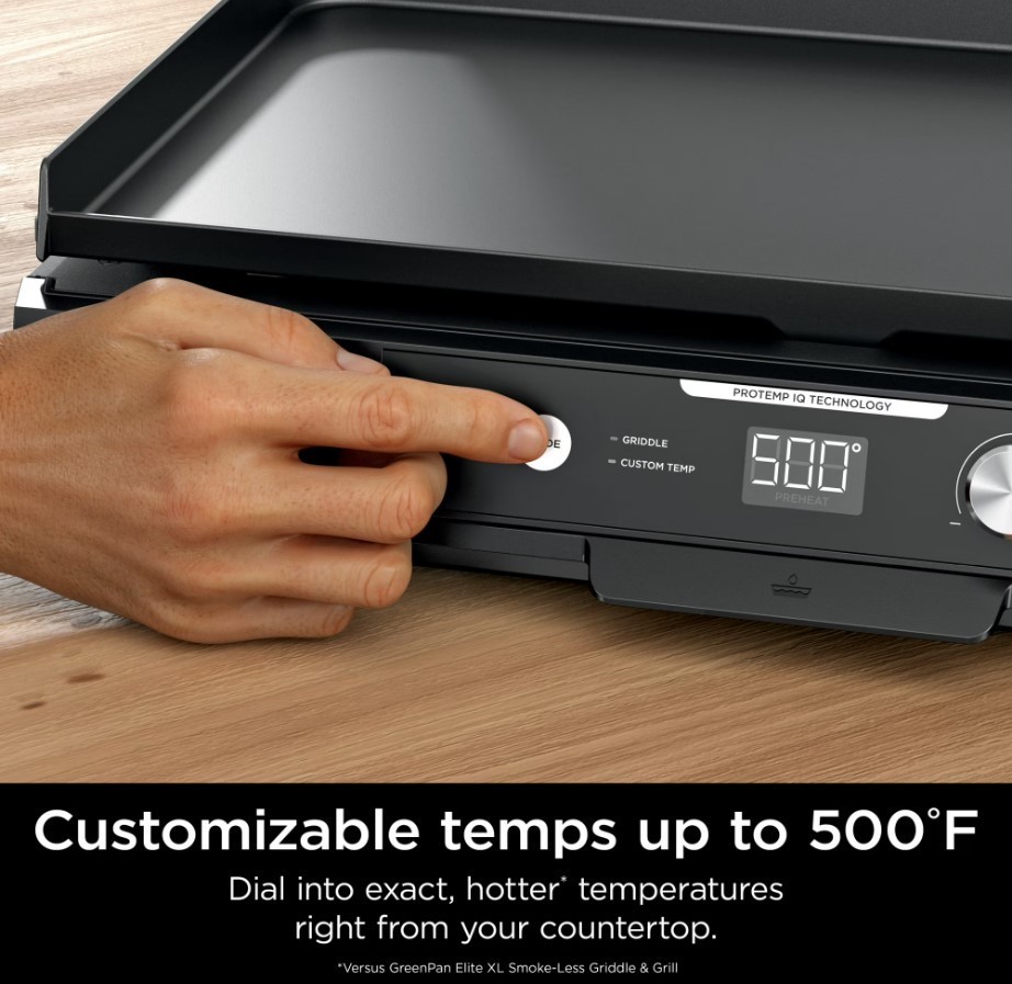Ninja Sizzle Pro XL 20″ Indoor Griddle & Grill with ProTemp Black