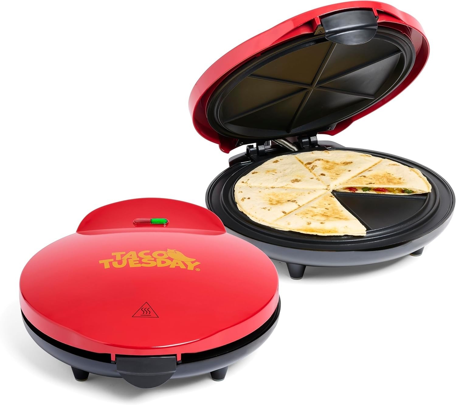 Taco Tuesday Deluxe 10-inch 6-Wedge Electric Quesadilla Maker with Extra Stuffin