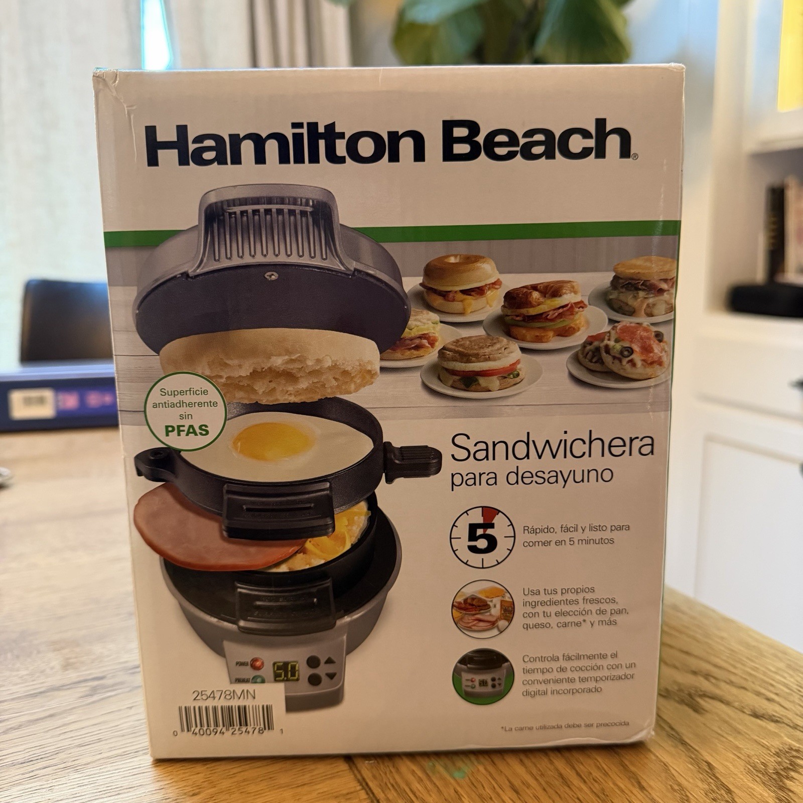 Hamilton Beach Breakfast Sandwich Maker with Timer – Dark Gray – 25478 New