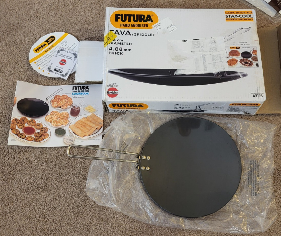 Hawkins Futura Nonstick TAVA Griddle 26 cm Diameter 4.88mm Thick AT26