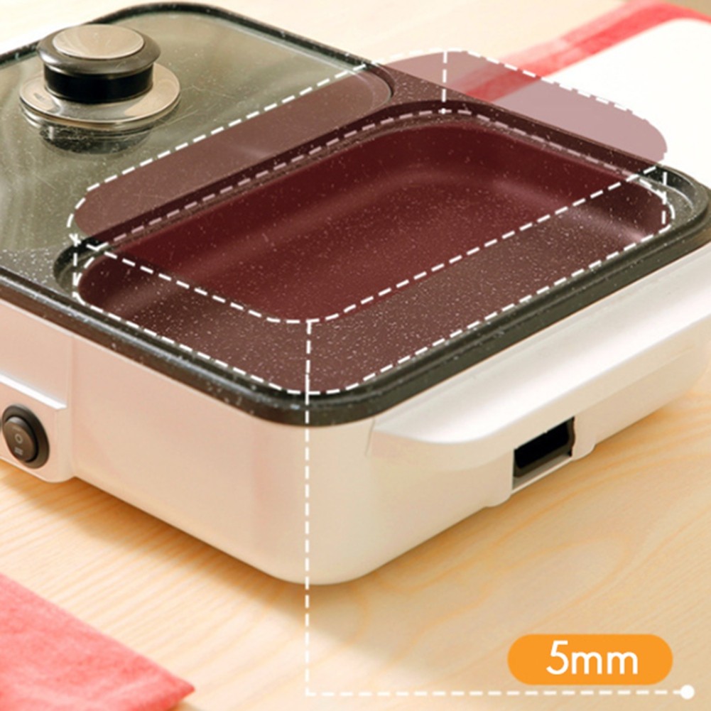 2-in-1 Indoor Non-Stick Electric Hot Pot and Frying Pan Portable Electric5126