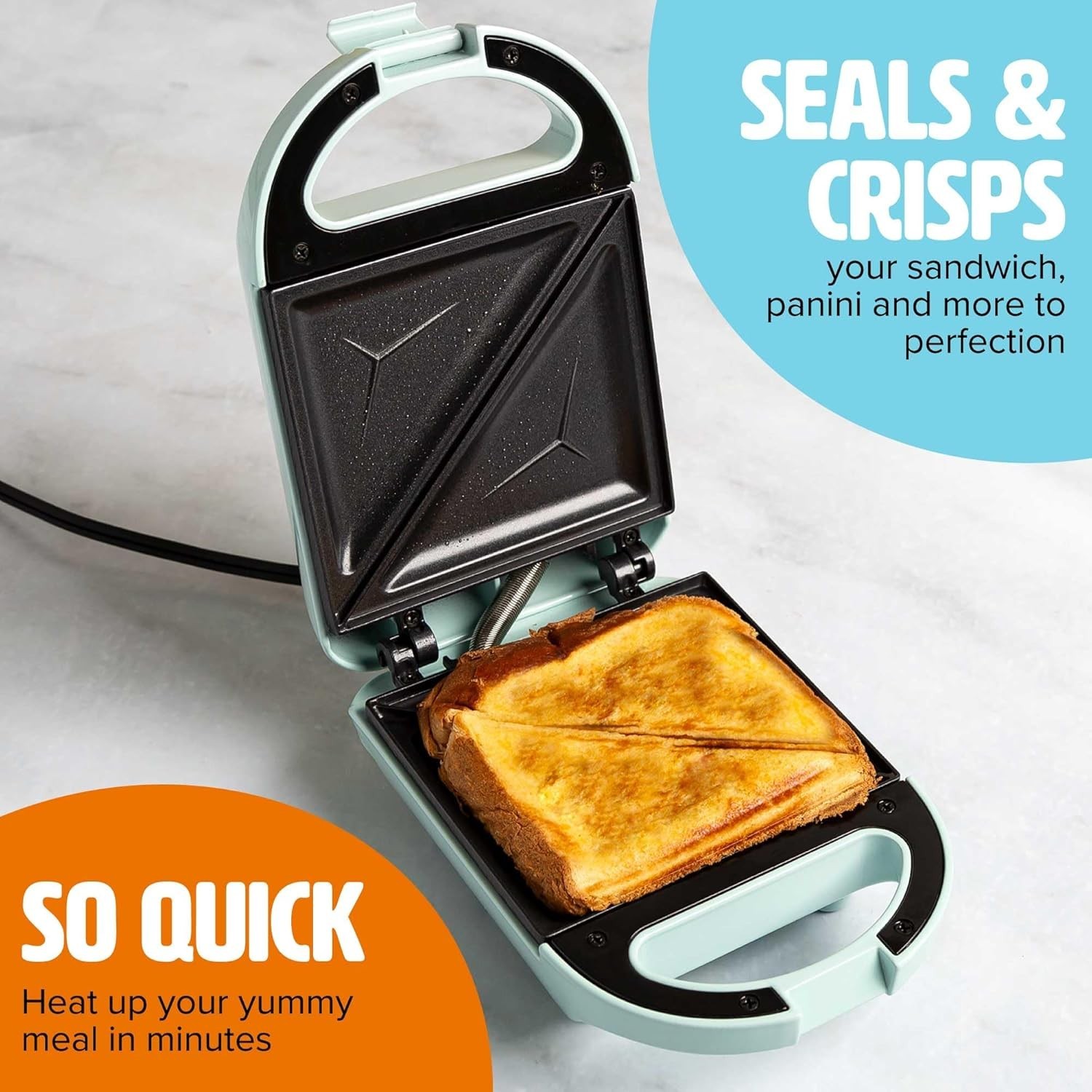 Mini Sandwich Maker Panini Grilled Cheese Desserts Quick Results Compact