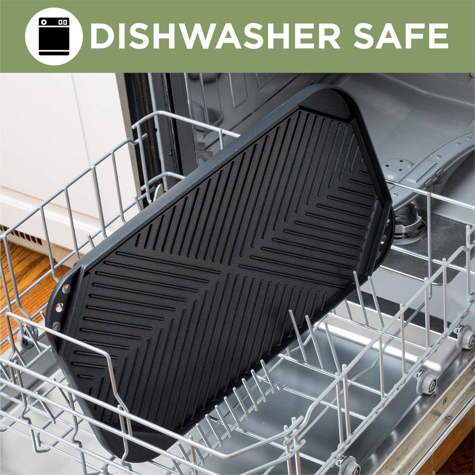 Reversible Grill/Griddle Pan, Non-Stick, Dishwasher Safe, Double Burner Famil…