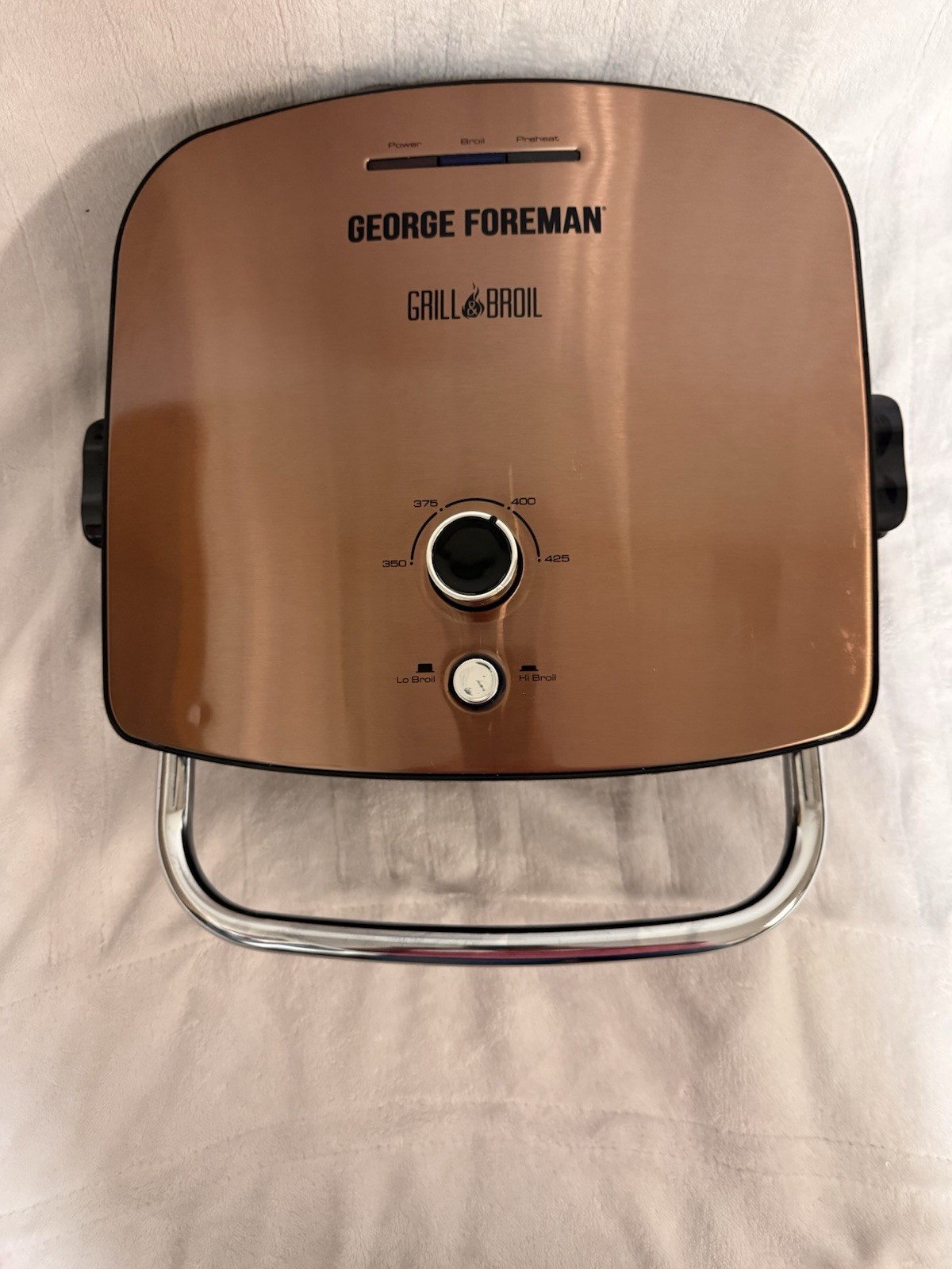 George Foreman Grill & Broil Contact Grill GBV1300C1UK 1200W 120V Copper tested
