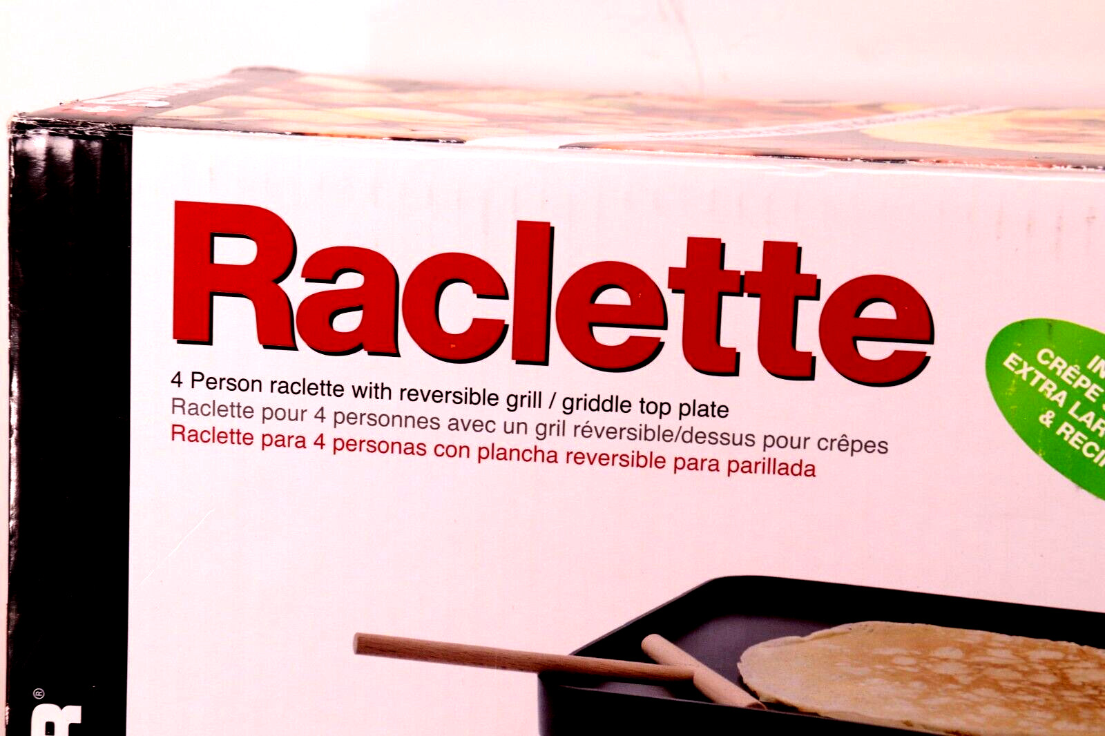 Swissmar 4 Person Raclette Party Grill Crepe Maker, Reversible Grill, NEW in Box