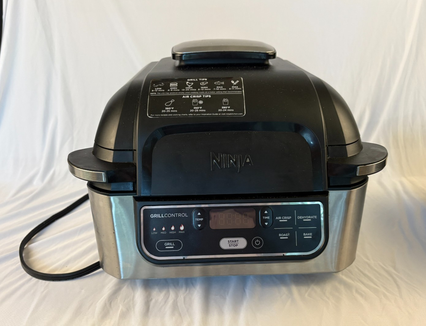 Ninja Foodi Grill AG301 5-In-1 Indoor Grill With Air Fry Basket Included Works!
