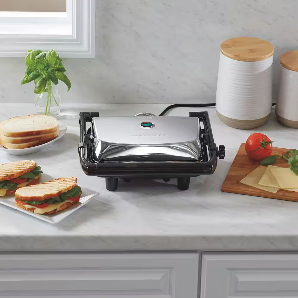 1400 W Chrome Non-Stick Panini Press