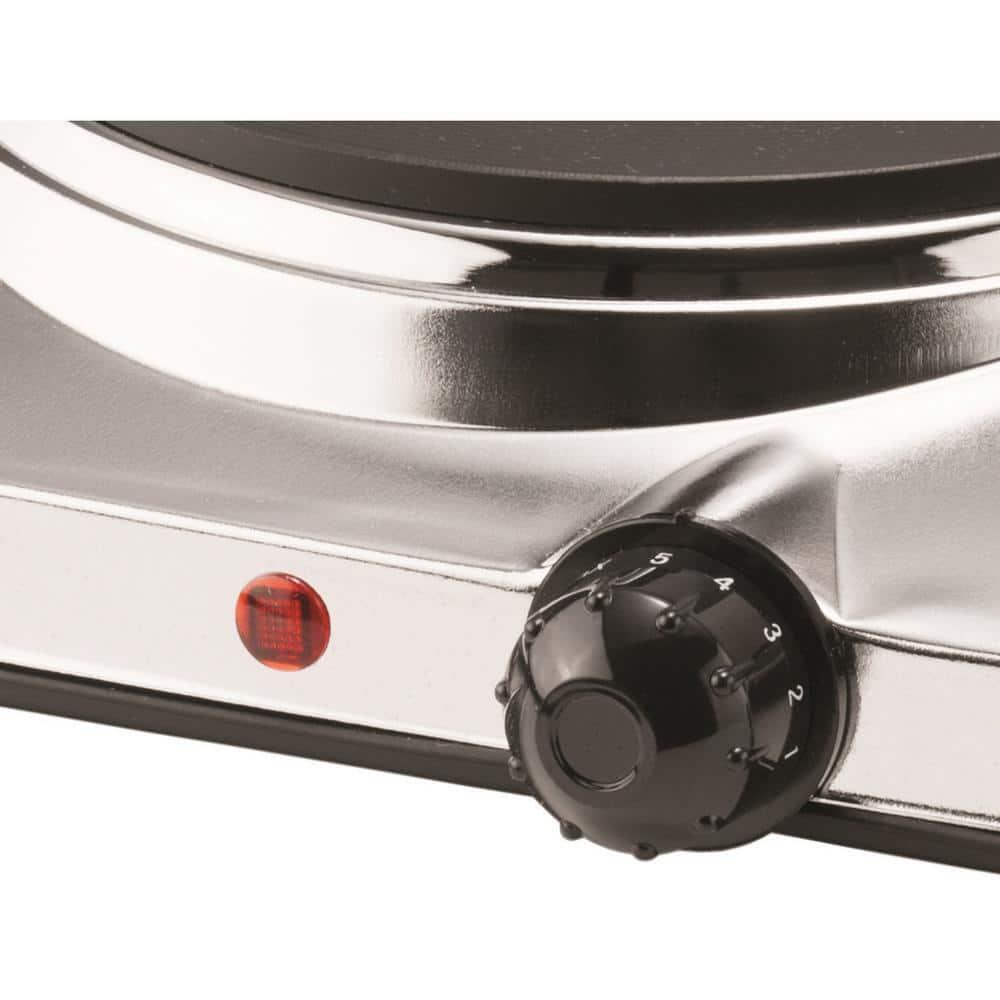 Brentwood Appliances Electric Hot Plate 2-Burner Silver Even Heat Distribution