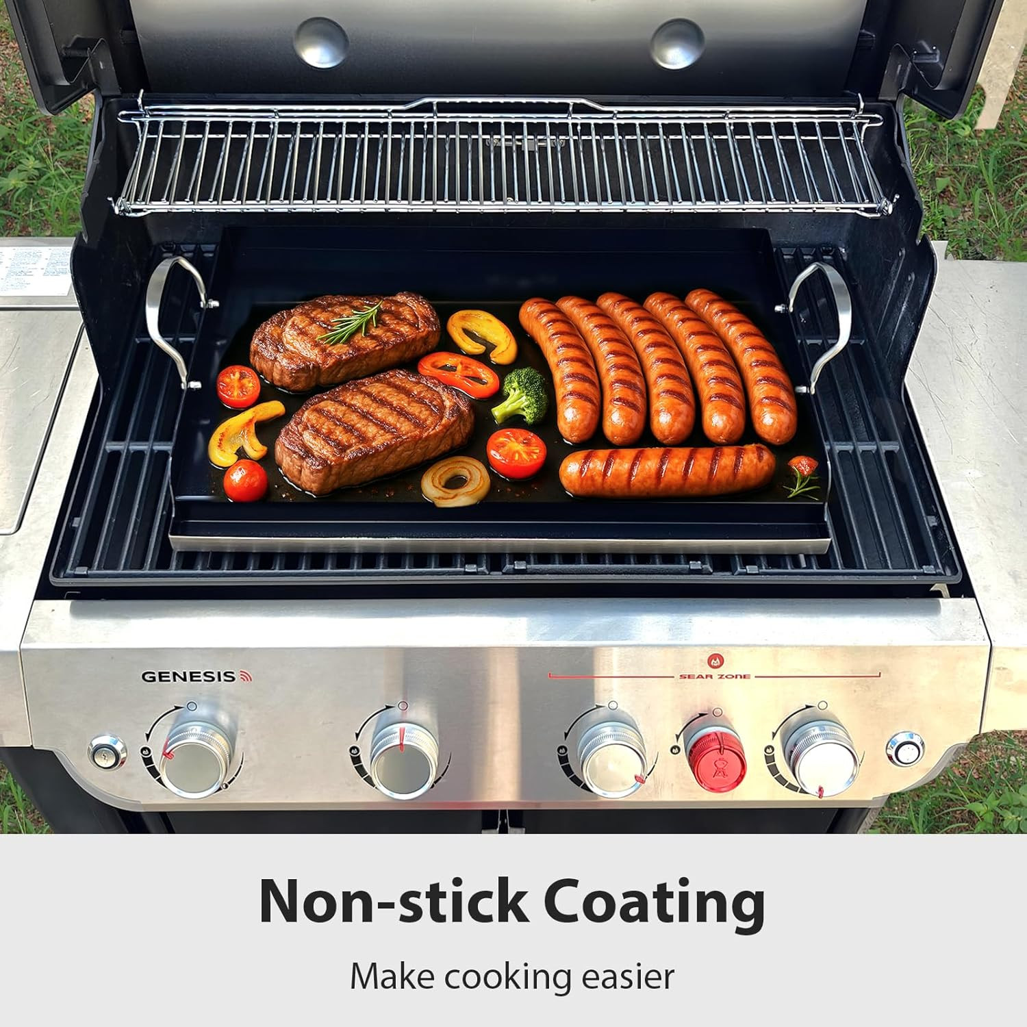 25″ Nonstick Ceramic Griddle – Oven Safe to 500°F for Grill & Stove Use