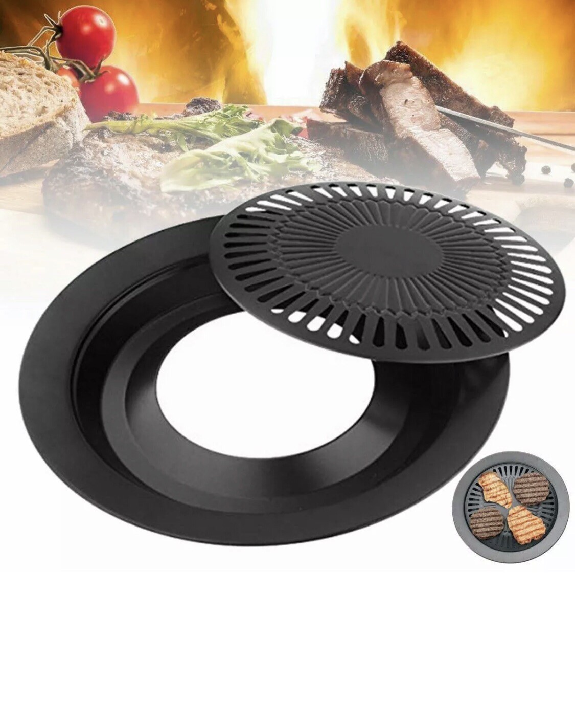 Stovetop Grill Indoor Smokeless Outdoor Kitchen Top For Stove Pan Gas Korean Bbq