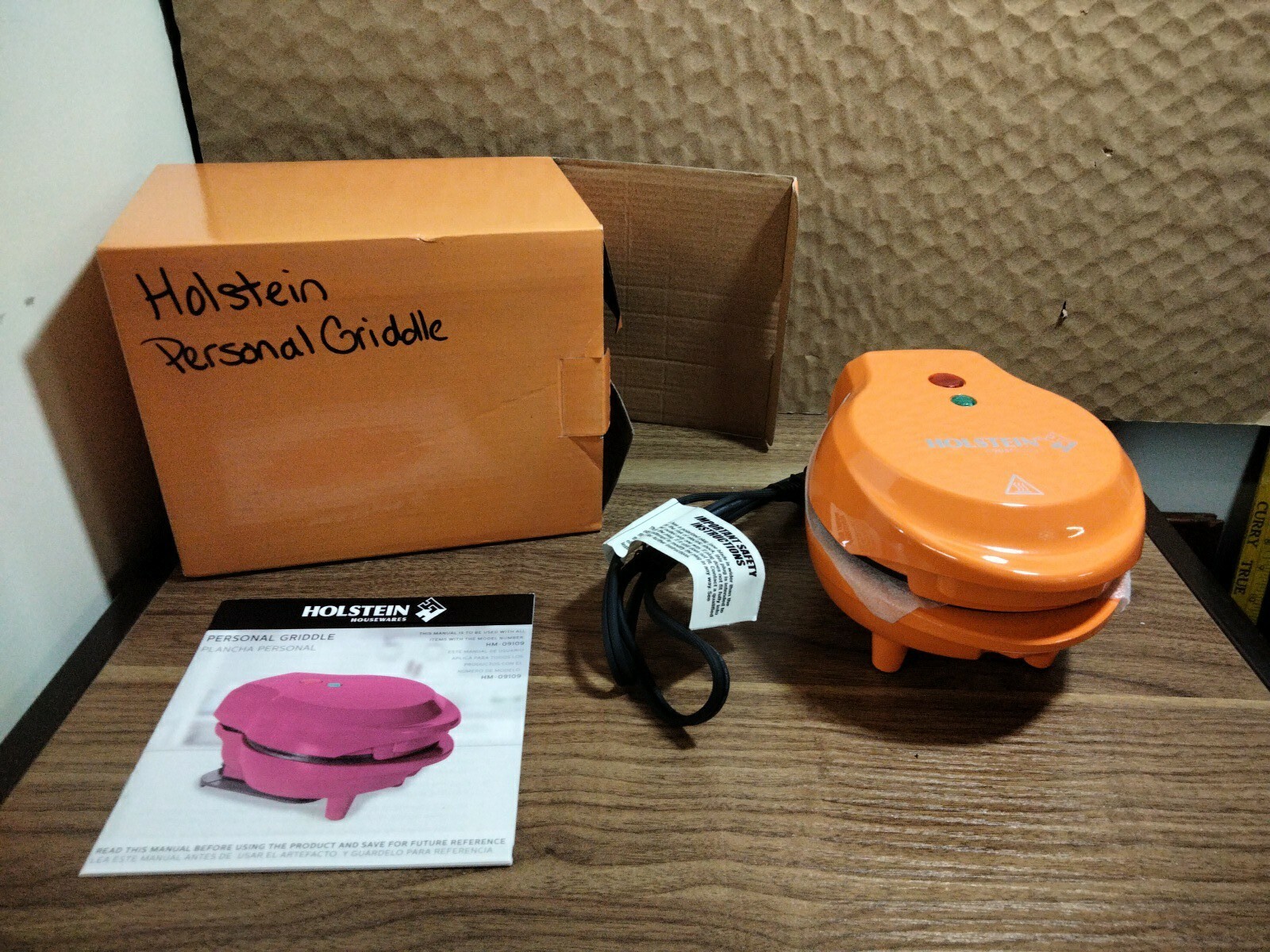 Holstein Personal Griddle w/ Manual Orange
