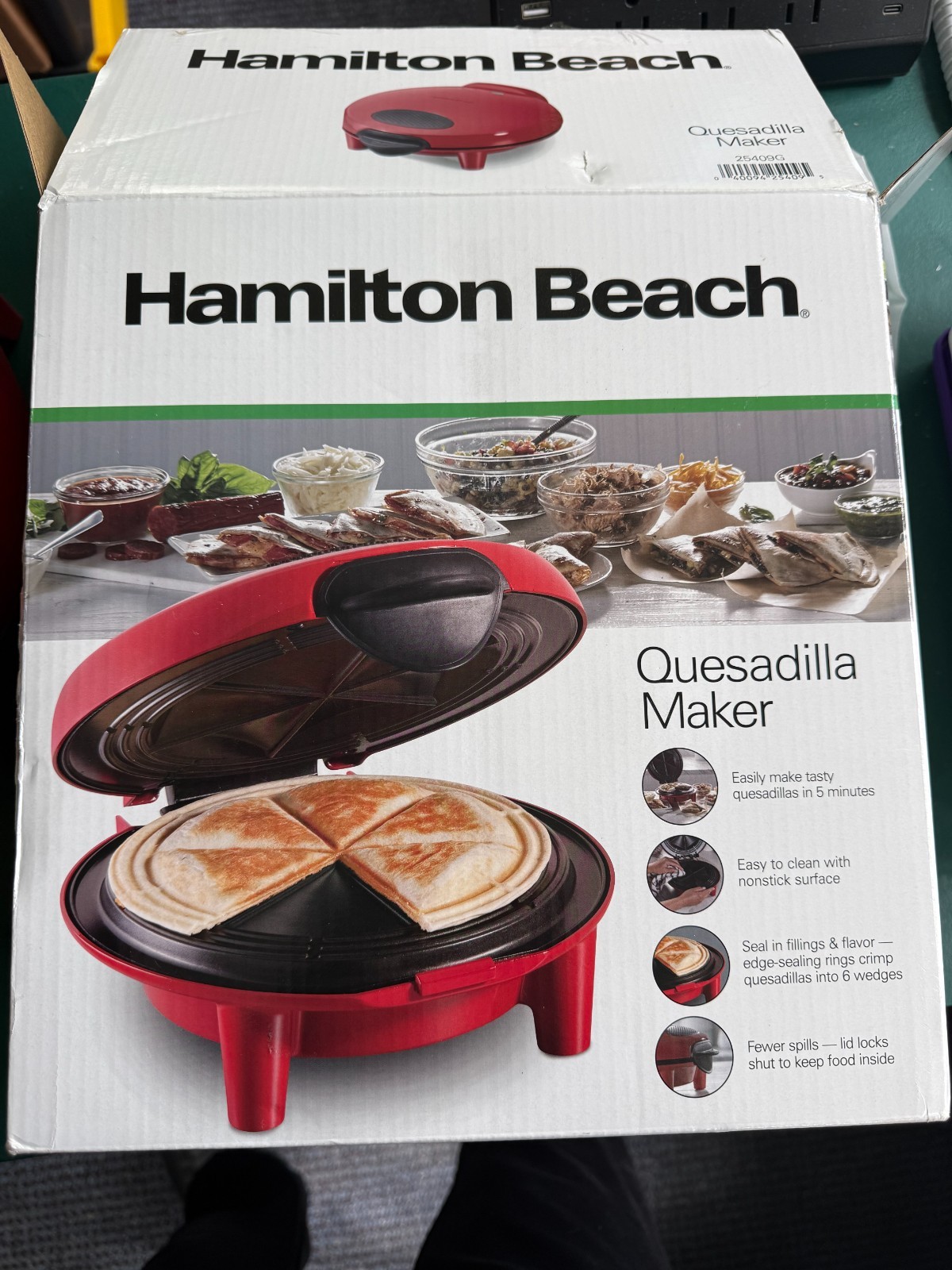 Hamilton Beach Quesadilla Maker 8″ Round, Red, New!