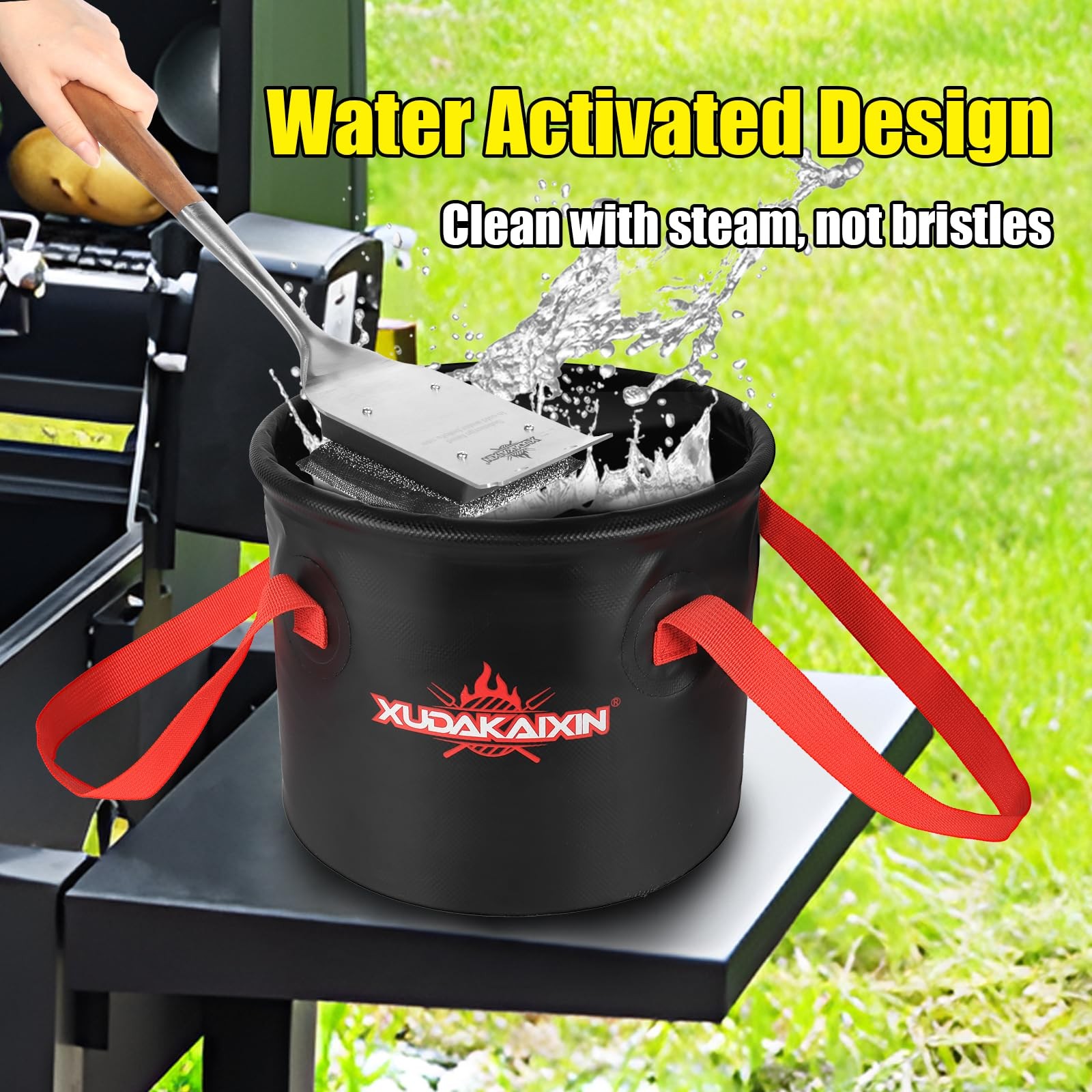 XUDAKAIXIN Grill Brush Bristle Free,Unique Steel Brush, Gray