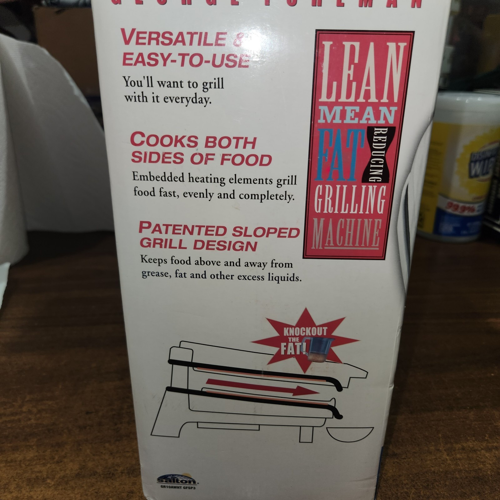 George Foreman Champ Size Grill Lean Mean Fat Grilling Machine White, NEW in Box