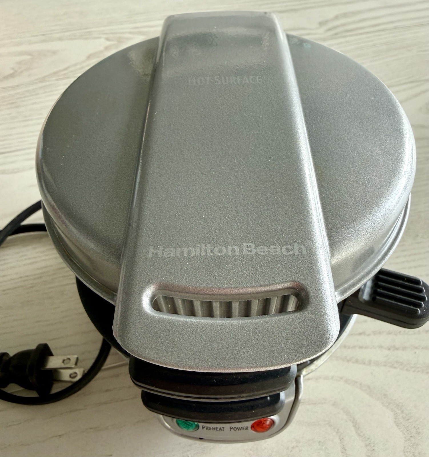 Hamilton Beach Breakfast Sandwich Maker Silver Gray Model 25475W EUC