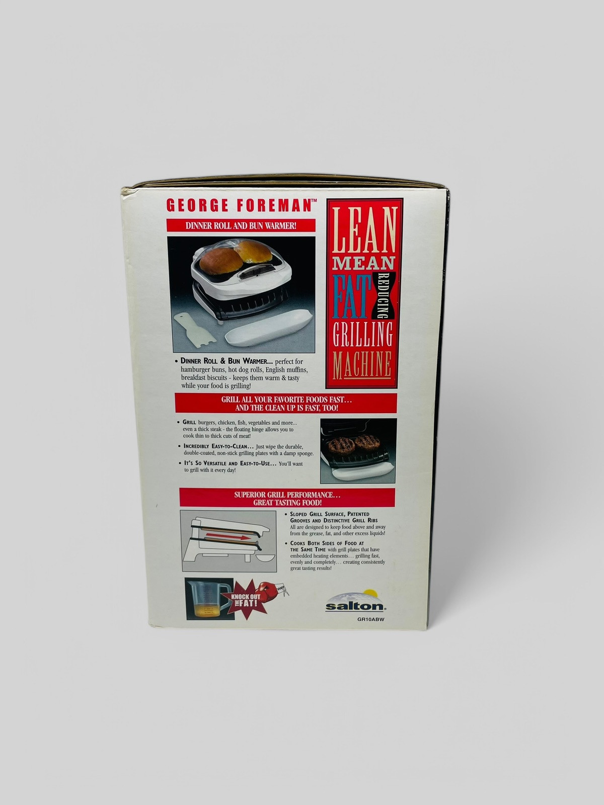 VTG George Foreman Grill White GR10ABW Y2K Retro Kitchen Appliance NOS DEADSTOCK
