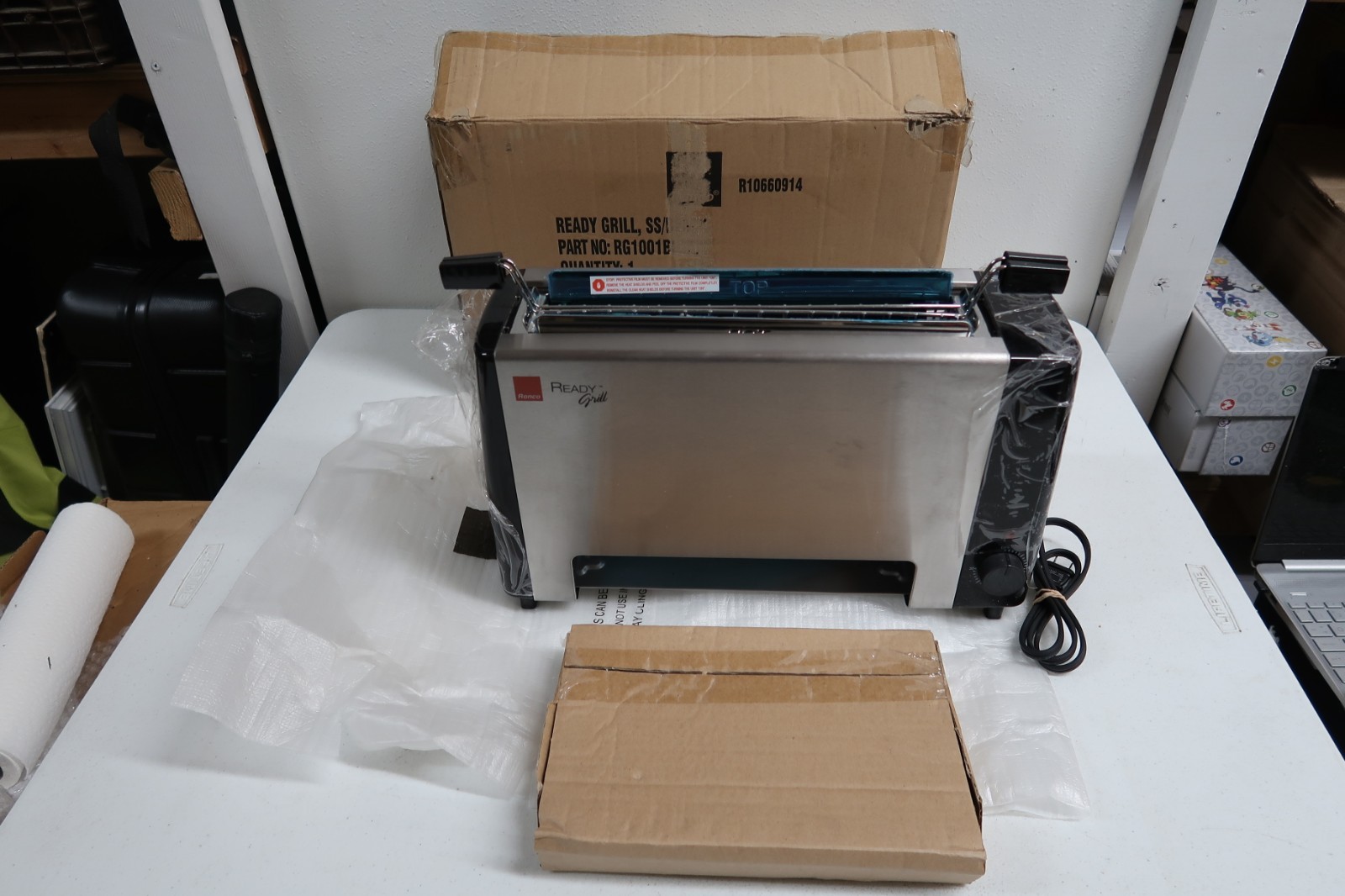 ✅Ronco Ready Grill Indoor Smokeless Vertical Space Saver R10660914 SS Open Box