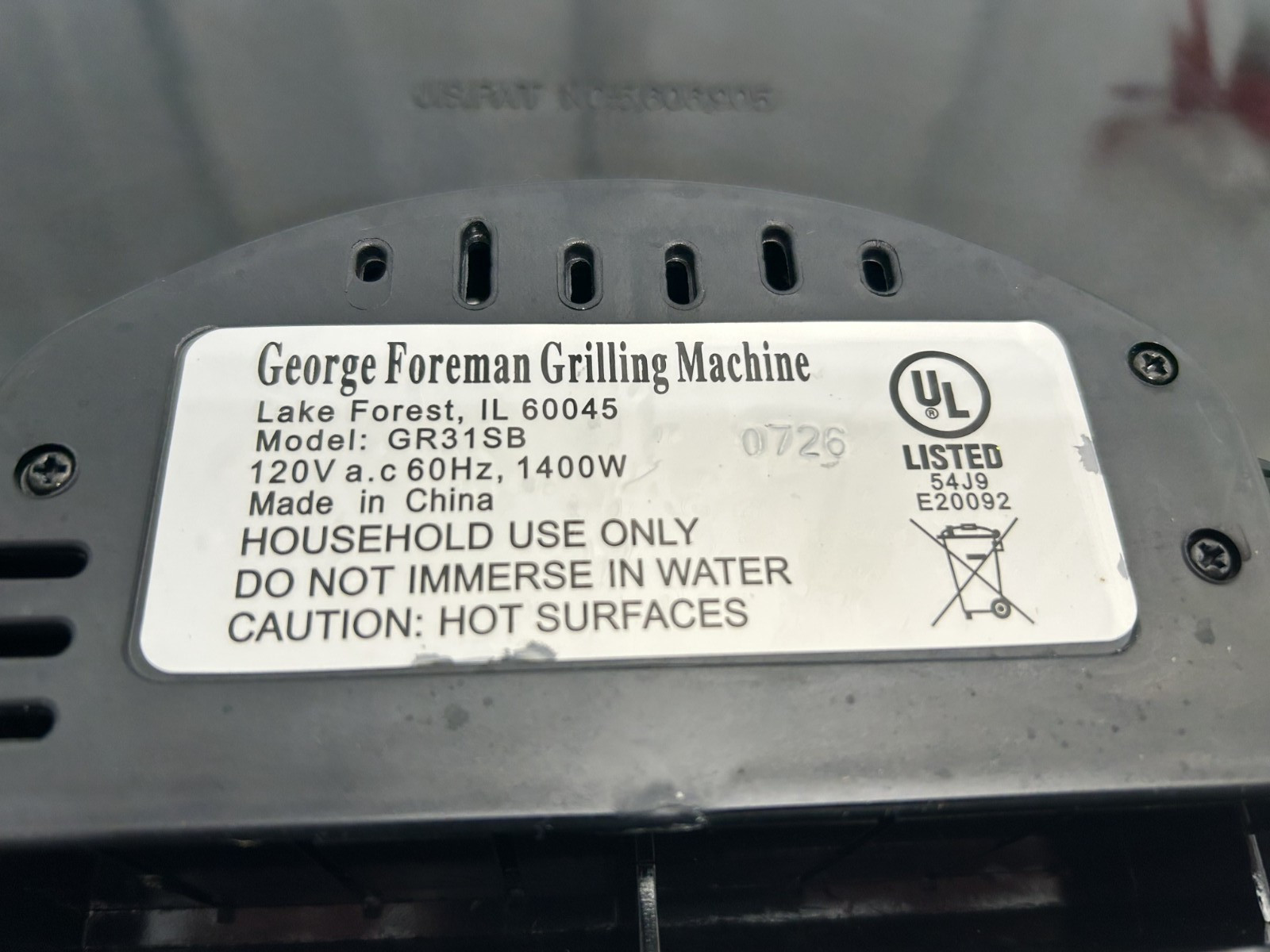 2003 LARGE George Foreman Hot Metals Brushed Stainless Steel Indoor Grill GR31SB