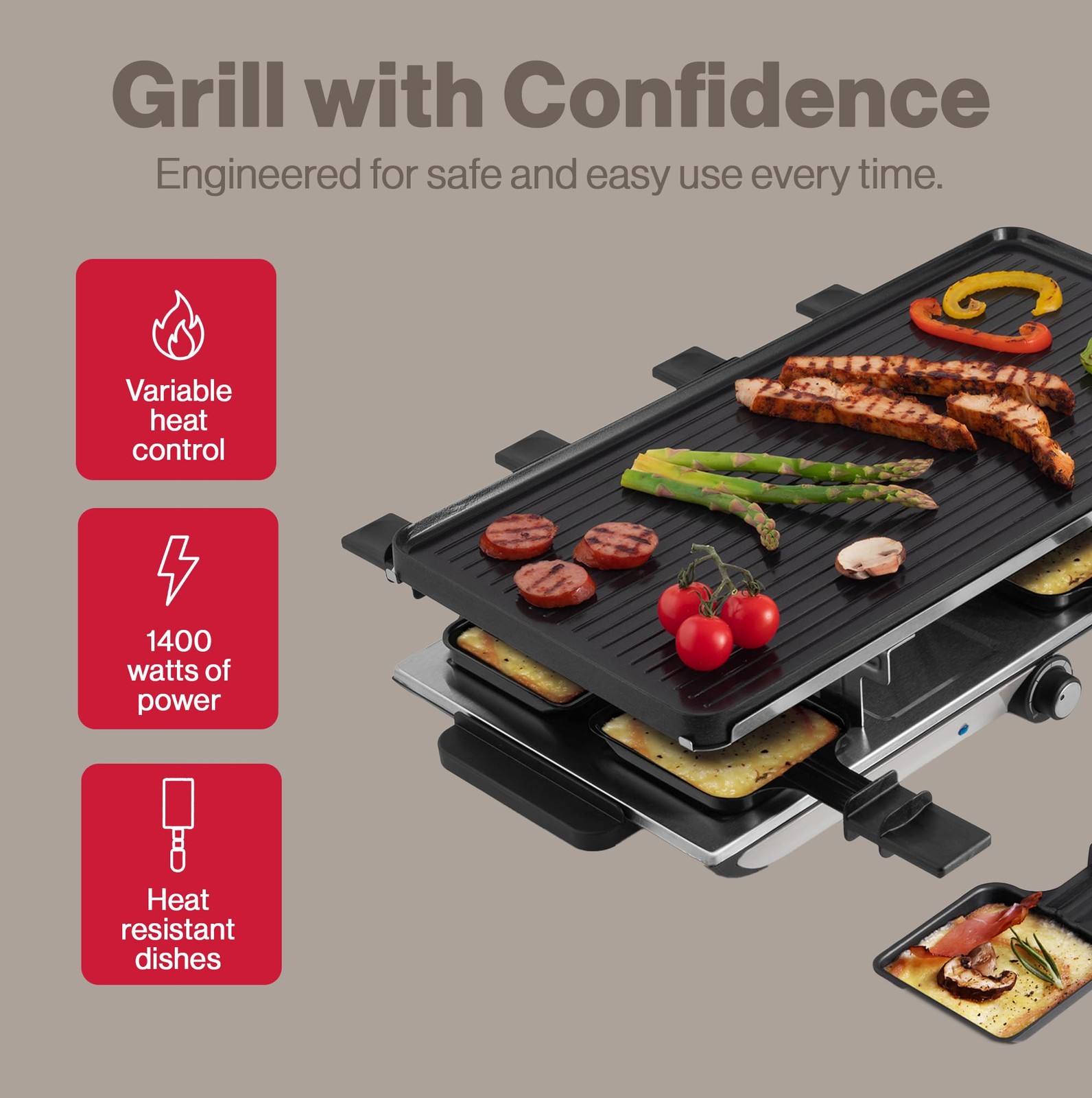 Swissmar Geneva Reversible Cast Aluminum Top – For Electric –