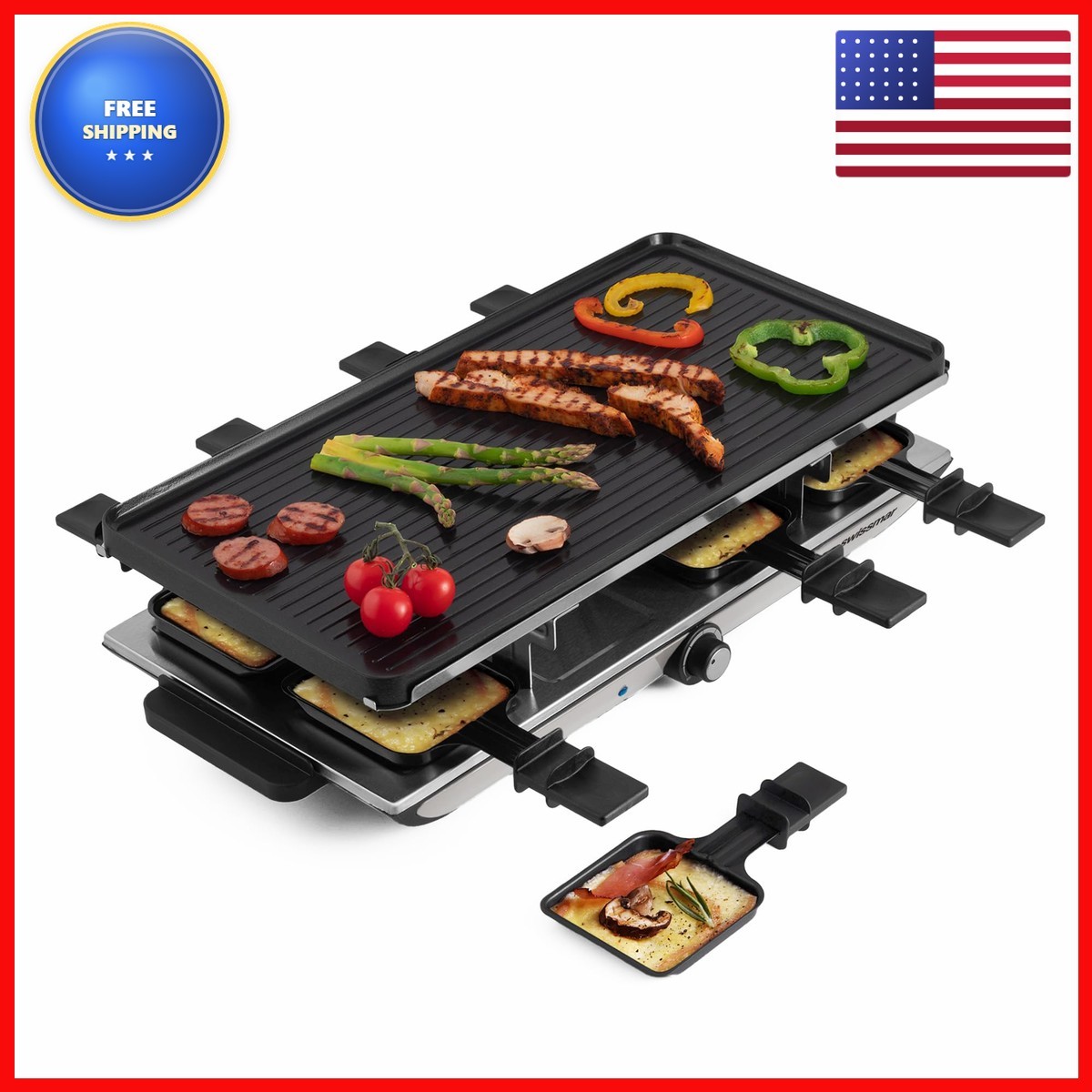 Swissmar Geneva Reversible Cast Aluminum Top – For Electric –