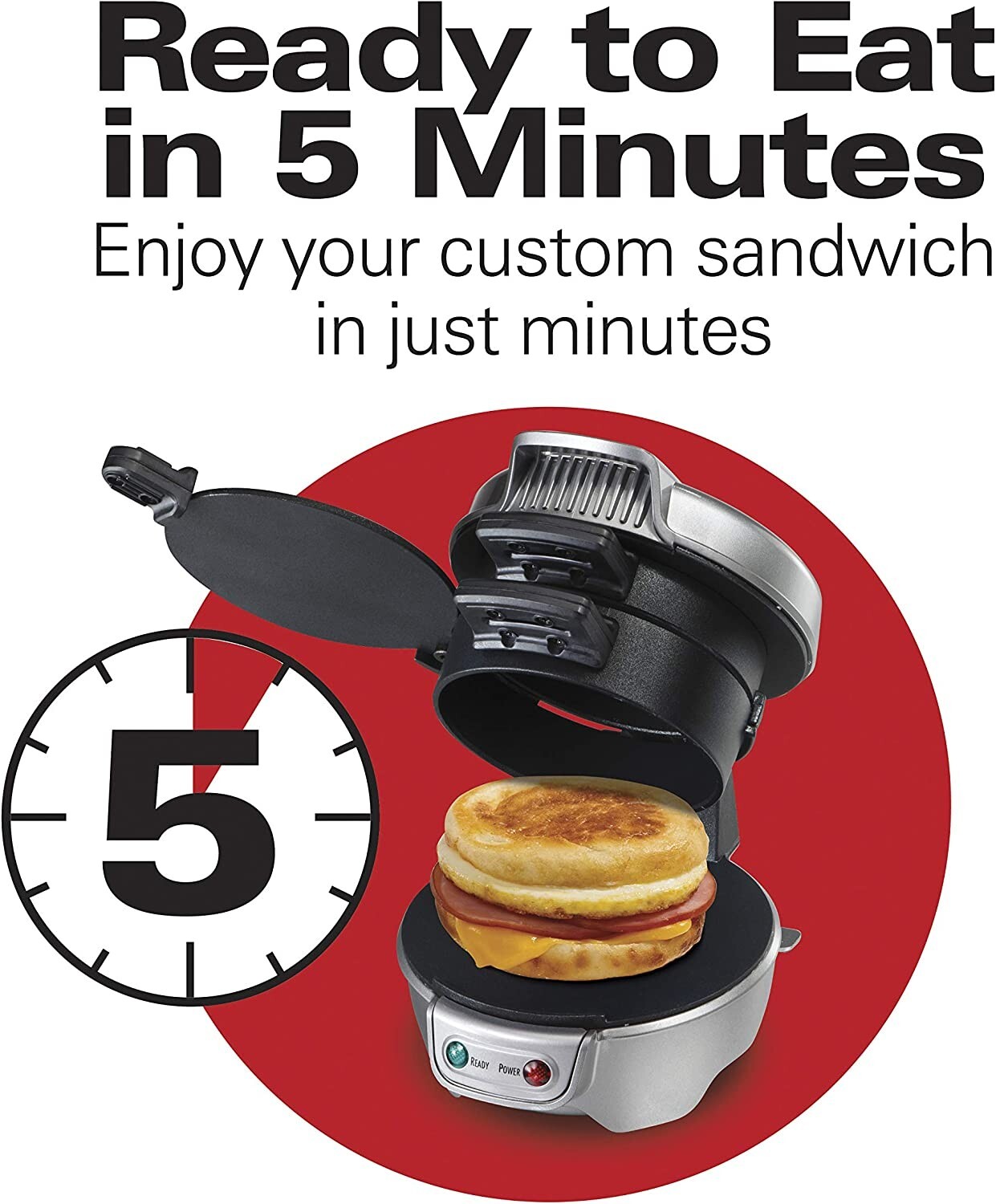 Hamilton Beach 25478 Breakfast Sandwich Maker – Silver