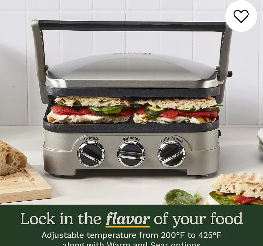 Cuisinart Griddler Panini Press & Griddle Nonstick Stainless. Plates Reverse