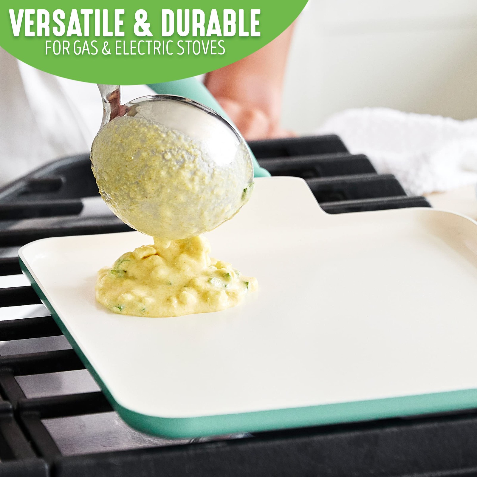 GreenLife Soft Grip Healthy Ceramic Nonstick 11″ Griddle Pan, Turquoise