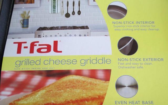 T-fal 10.25″ Grilled Cheese Non Stick Inside & Out Griddles square flat