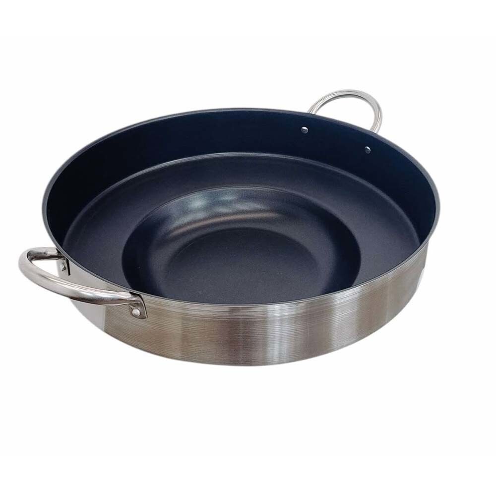 HD 23″ x 7″ Stainless Steel Concave Comal Griddle Pan Non-Stick Coating Cookware
