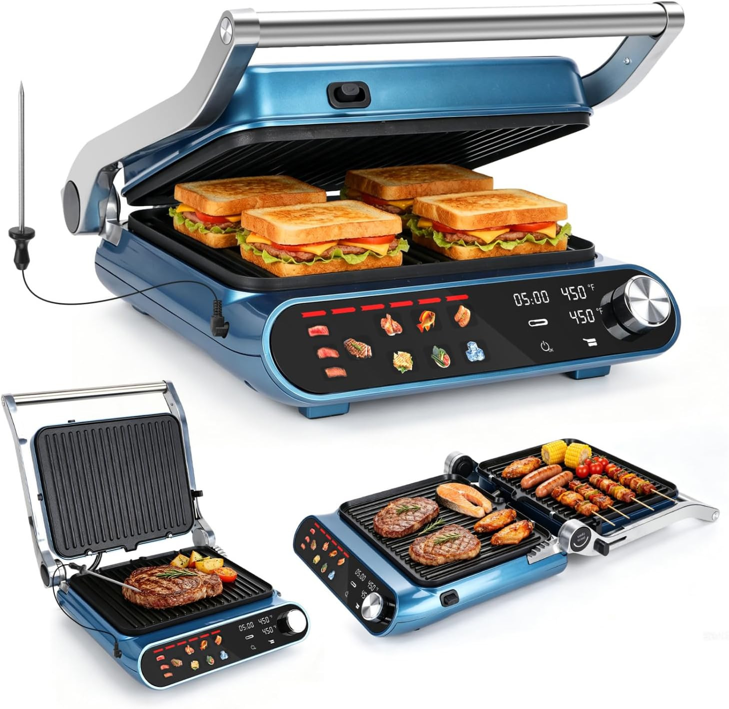 Taylor Swoden 7-In-1 Panini Press Sandwich Maker, Electric Indoor Grill | 1500W,