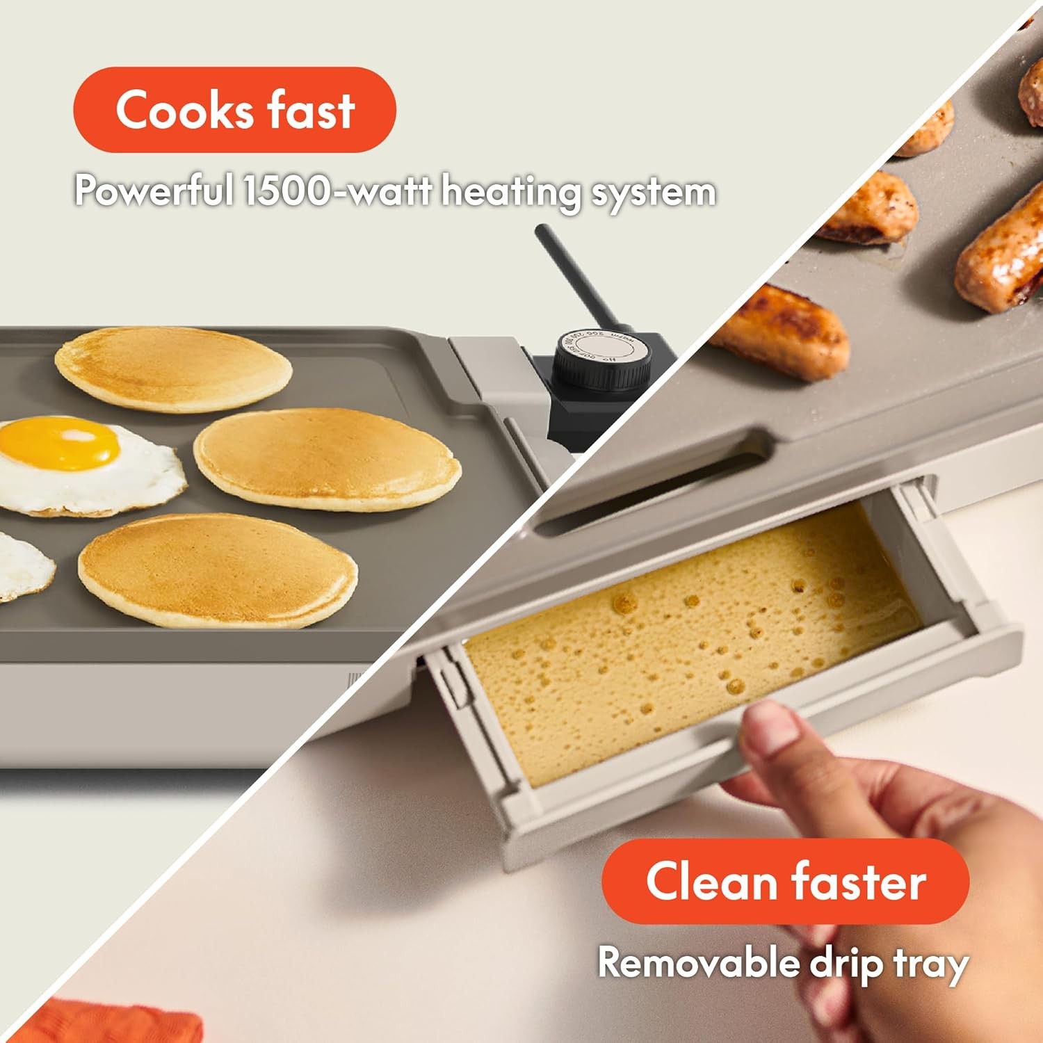 12″ x 22″ Electric Griddle W/ EverGood™ Ceramic Nonstick Coating